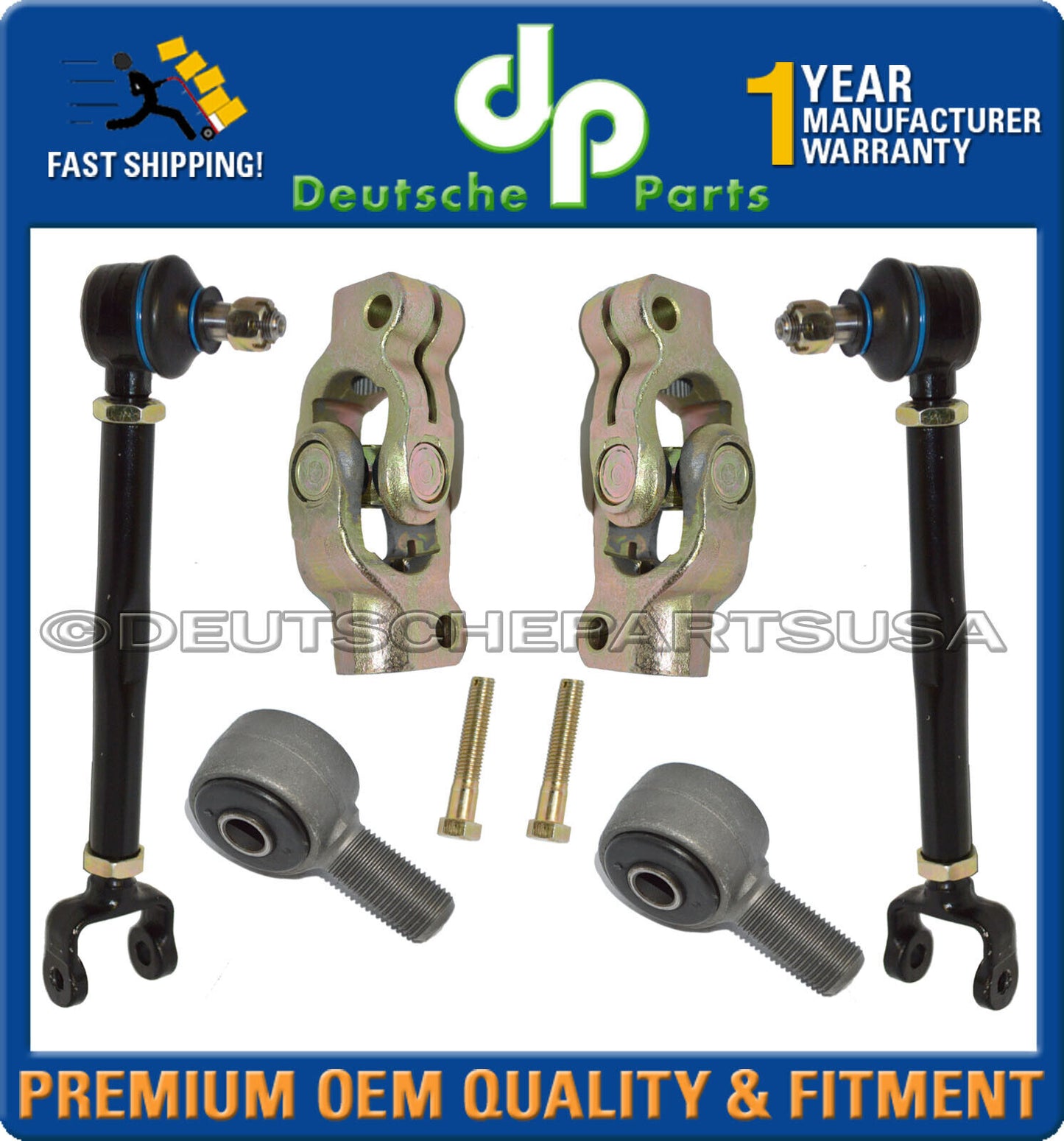 Porsche 911 912 Steering Coupling U-Joint Tie Rod Assembly Bushing Bolts Set 8