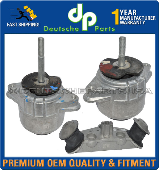 Porsche Panamera Engine Motor Mount AutomaticTransmission Mount LH + RH Set of 3