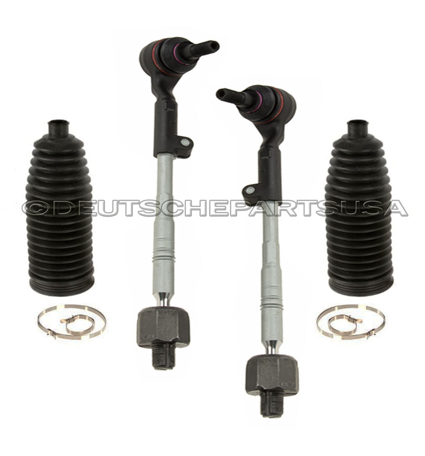 STEERING TIE ROD RODS END + RACK BOOT for BMW E90 E91 E92 Xi xDrive SET 4