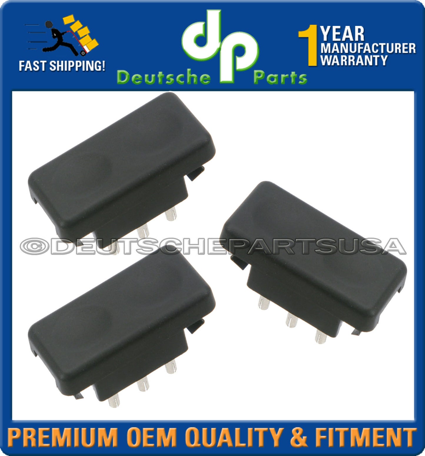 PORSCHE 924 944 POWER WINDOW TIP SWITCH BLACK 477 959 622 01C 477959622 SET 3