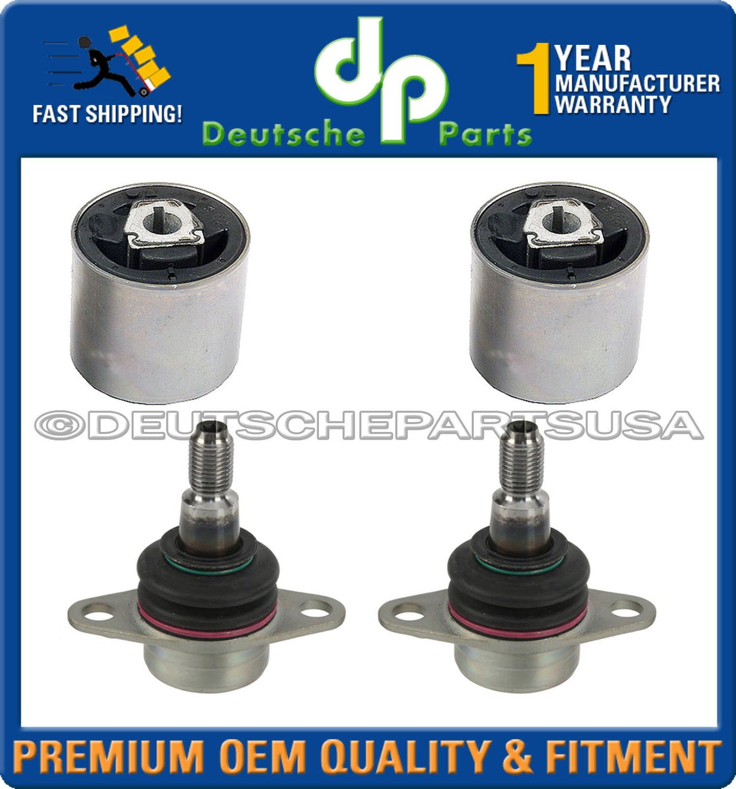 Front Thrust Control Arm Ball Joint Joints Lower BUSHING E90 Xi xDrive BMW SET 4