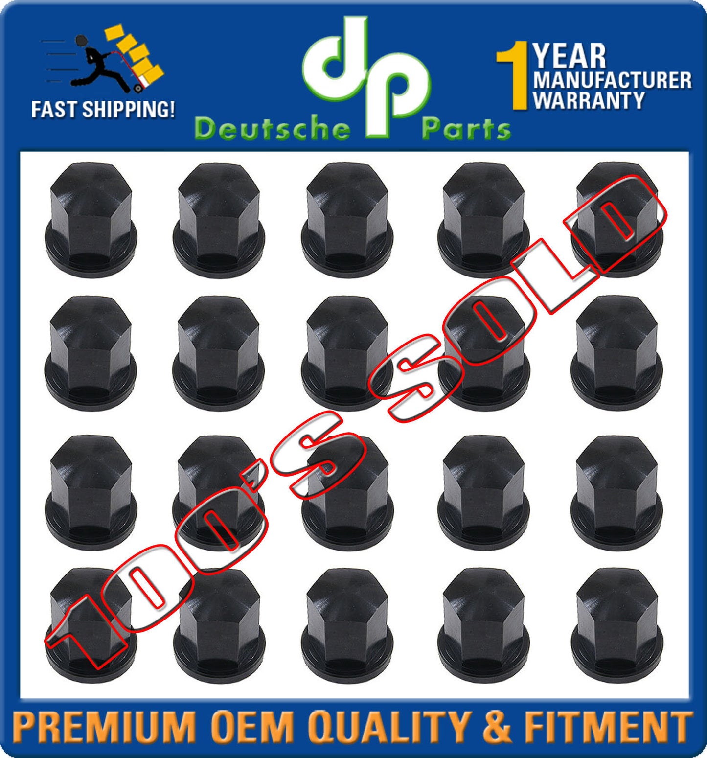 Porsche 911 912 930 924 944 964 968 993 Alloy Wheel Black Lug Nut 20 Pc SET OEMQ