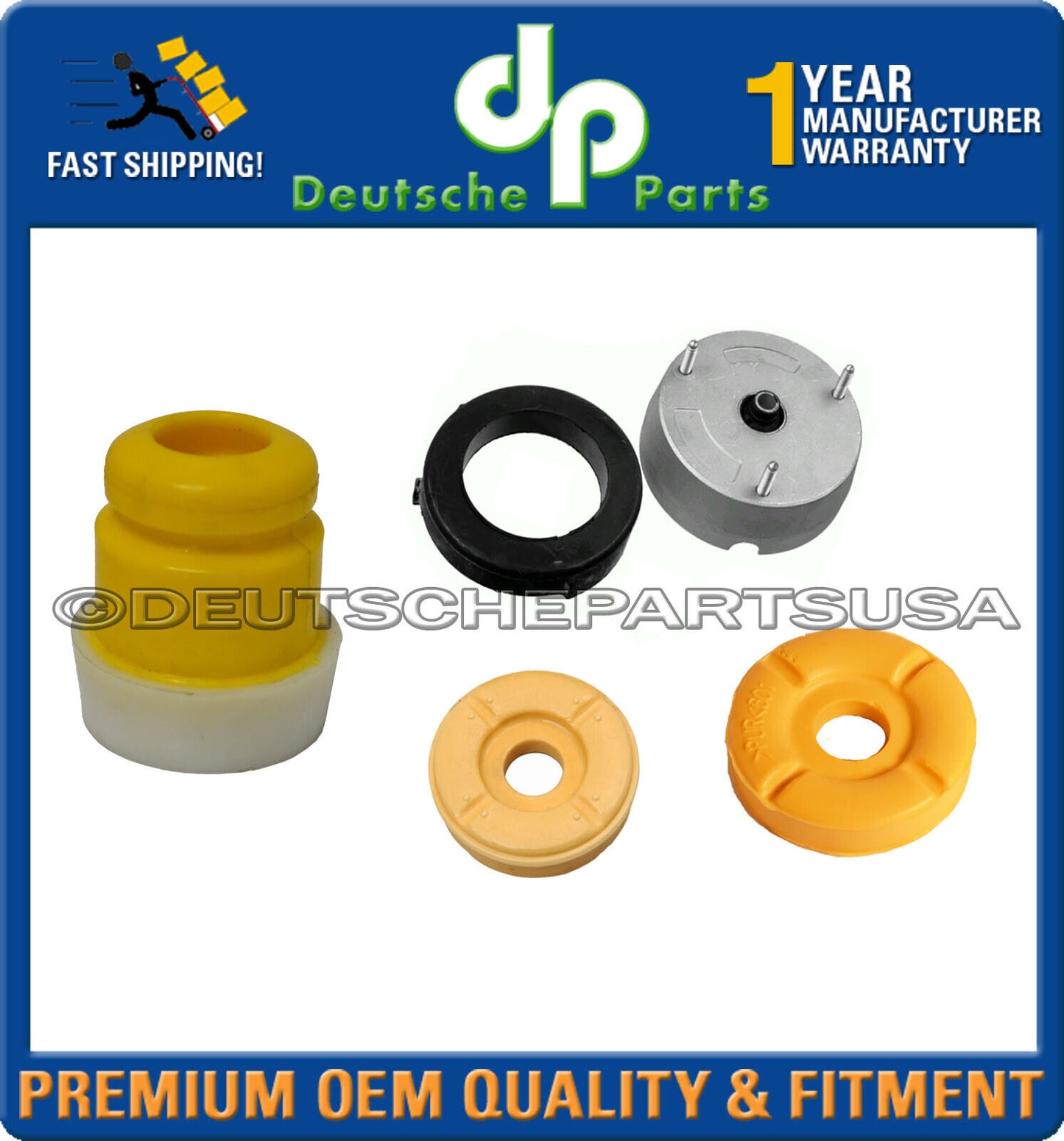 FRONT L/R STRUT SHOCK MOUNT MOUNTS SUPPORT UPPER LOWER BUMP STOP BMW E70 X5 SET4