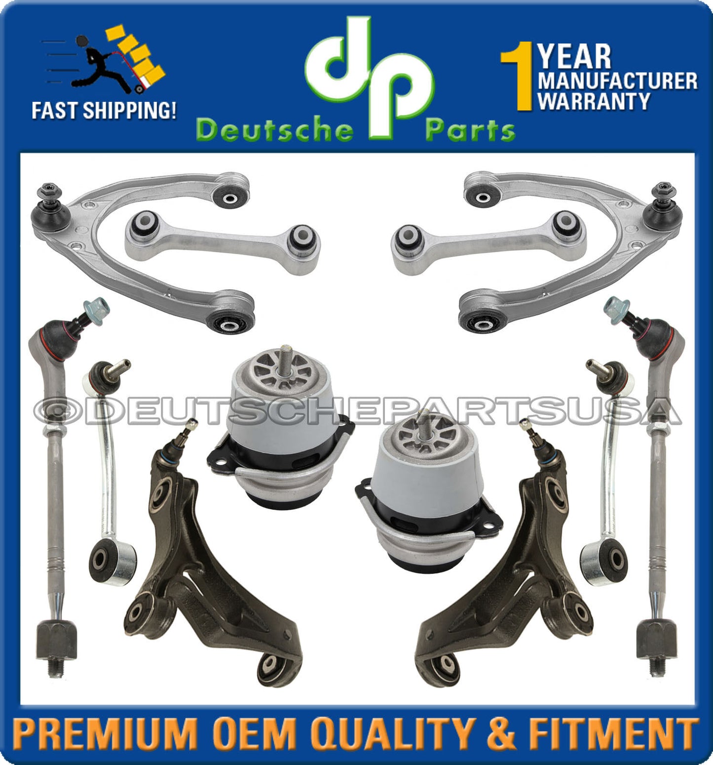PORSCHE CAYENNE Control Arm Ball Joint Tie Rod ENGINE MOUNT SUSPENSION KIT 12 Pc