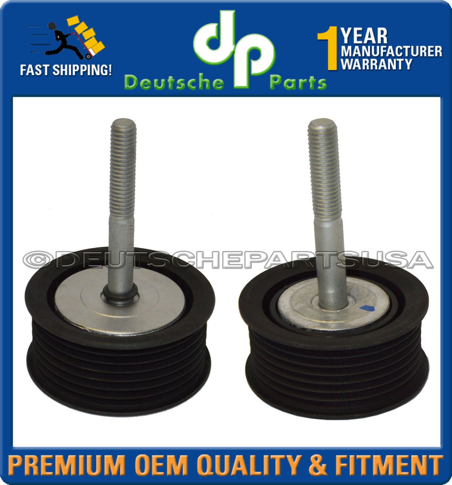 Porsche Cayenne Panamera Drive Belt Idler Pulley Belt Tensioner w/Arm Belt Set 4