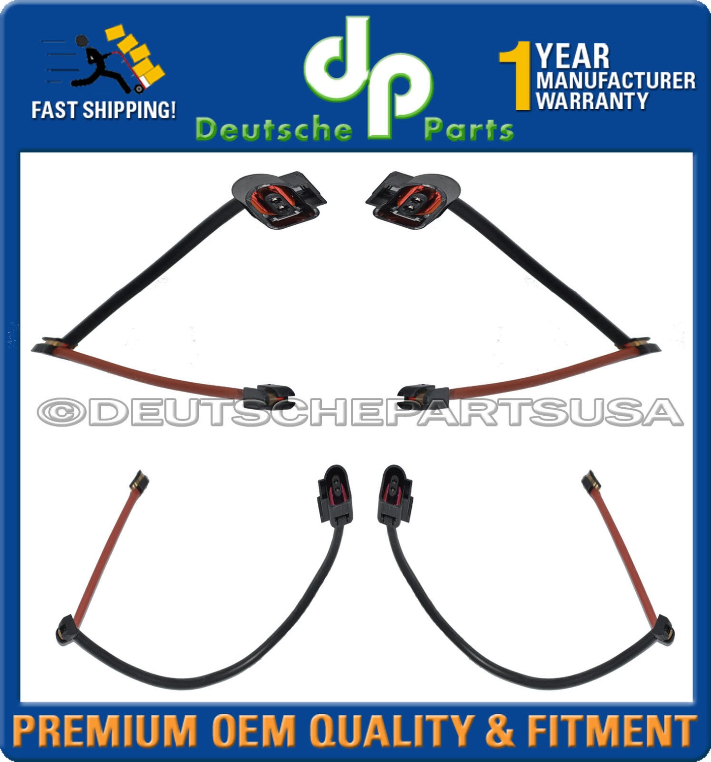 AUDI / VW Q7 Touareg FRONT + REAR Disc Brake Pad Wear Sensor 7L0907637C Set of 4