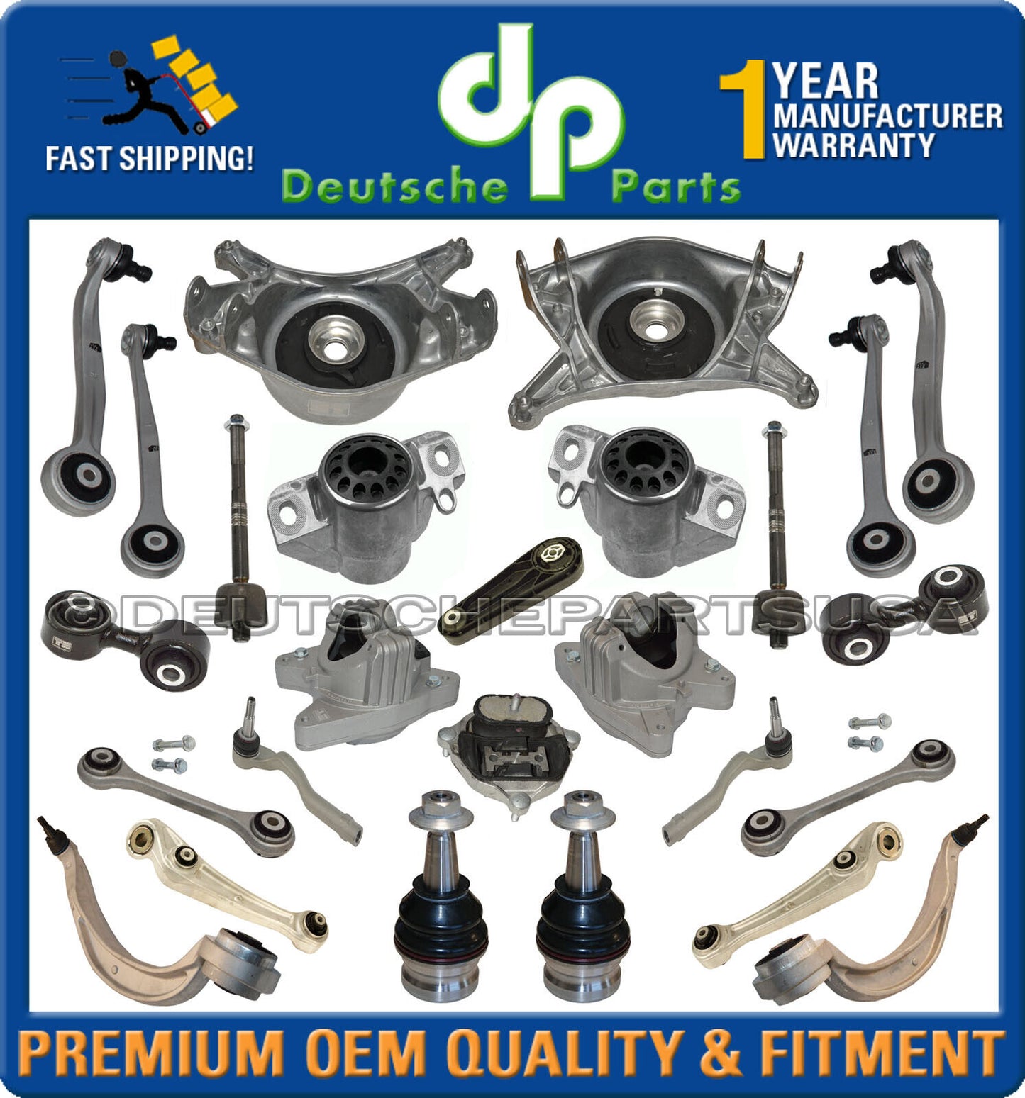 Porsche Macan UPPER LOWER Control Arm Ball Joint Motor Mount Suspension Kit 26