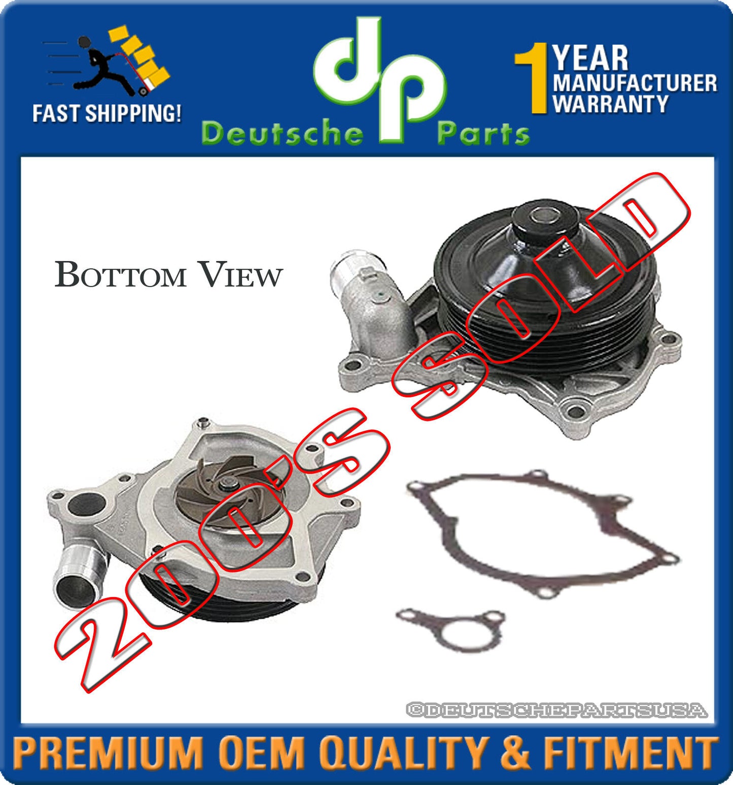 Porsche 911 996 C2 C4 Water Pump METAL IMPELLER + GASKET 1997 1998