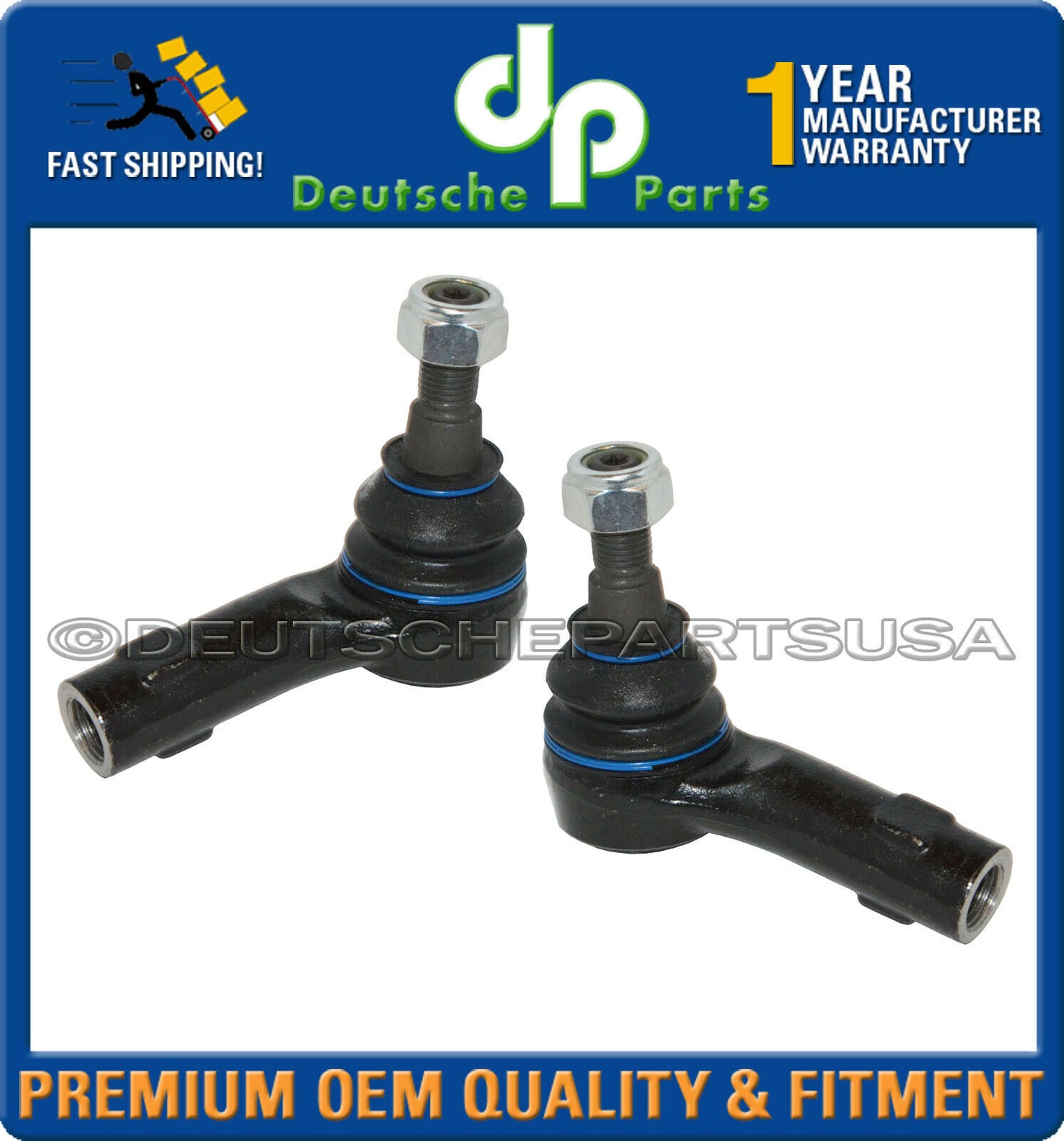 For Audi Q7 VW Touareg Front Steering Tie Rod End Outer Left + Right Set of 2