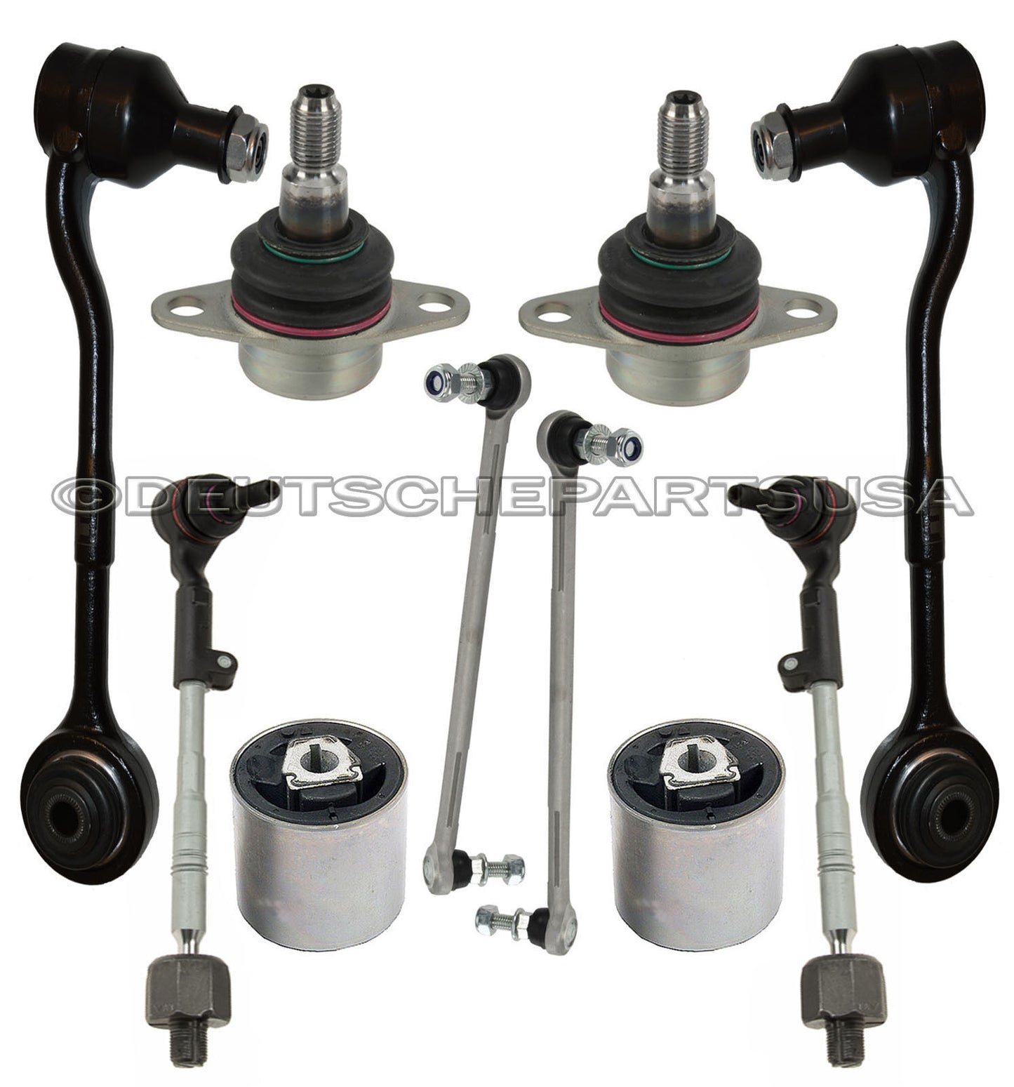 Front Control Arms Ball Joints Tie Rods Bushing for BMW E90 Xi xDrive Kit 10