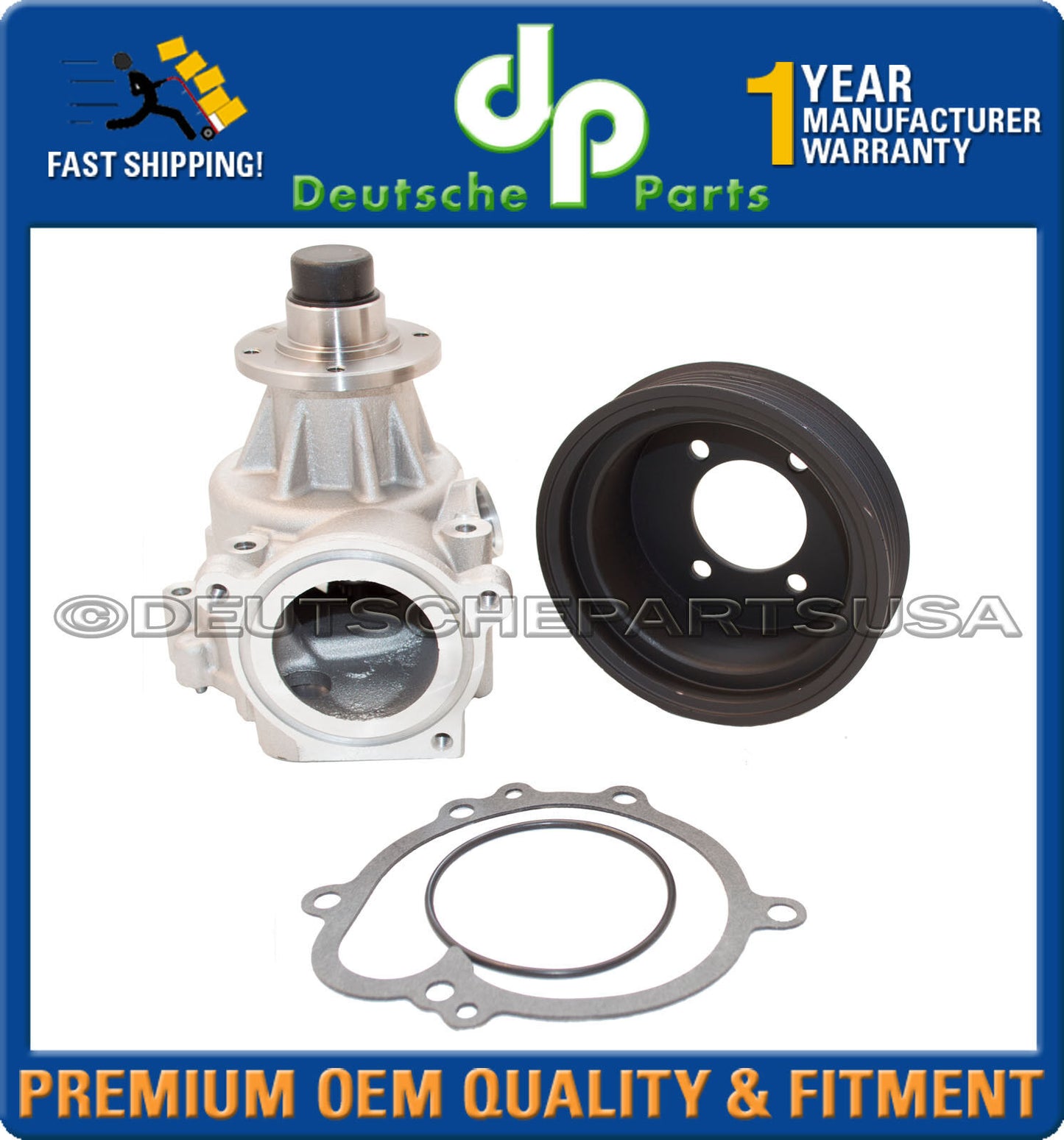 Engine Water Pump + GASKET + PULLEY for BMW E46 M3 2001-2006 11517838118 SET 3
