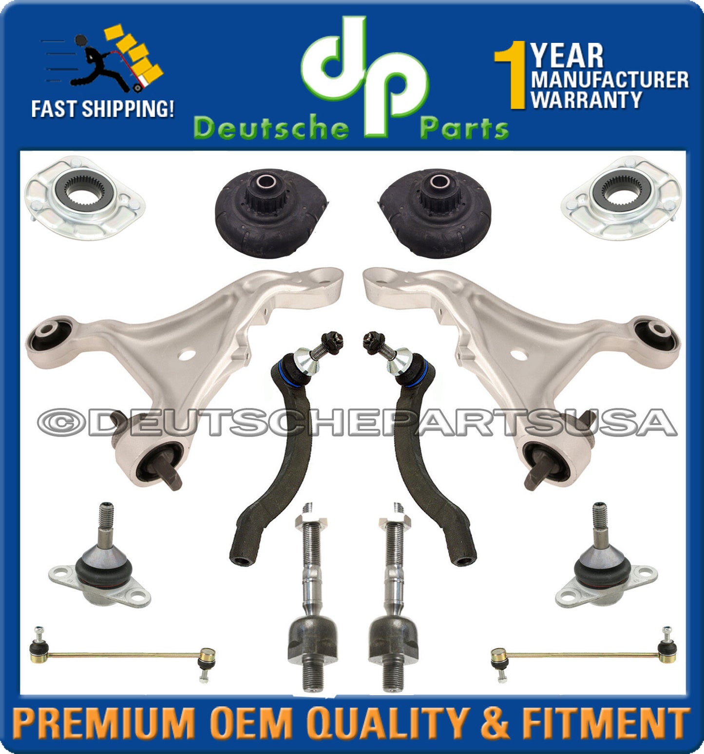 VOLVO S60 CONTROL Arm Ball Joint Tie Rod Shock Strut SUSPENSION Mount Kit 14 Pc