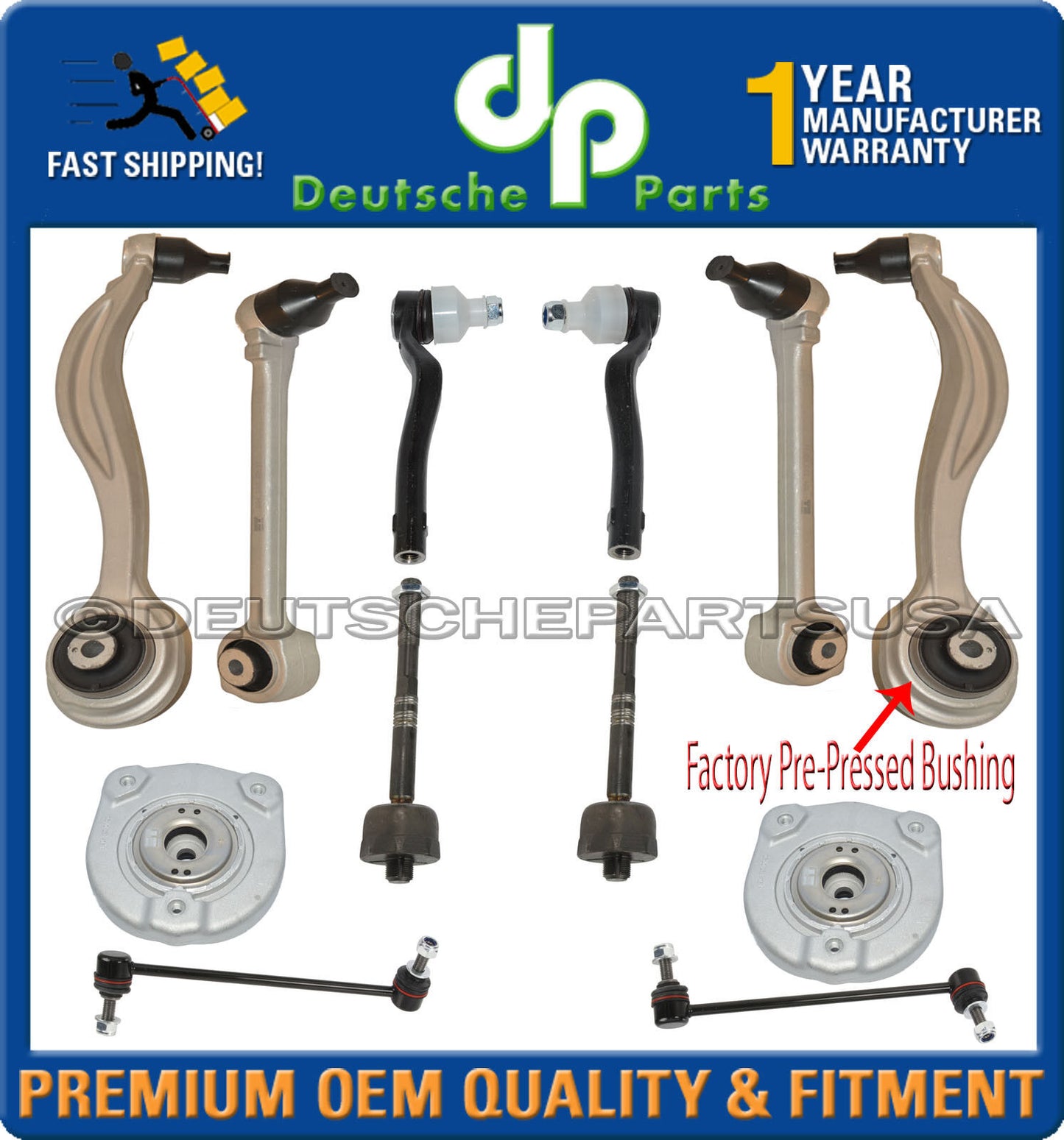 FRONT UPPER + LOWER CONTROL ARM ARMS STRUT MOUNTS MERCEDES GLK SUSPENSION KIT 14