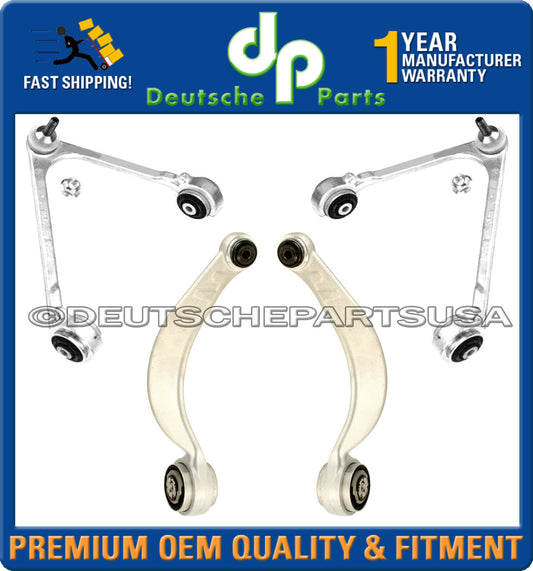 JAGUAR S-TYPE XF UPPER + LOWER CONTROL ARM ARMS BALL JOINT JOINTS BUSHING SET 4