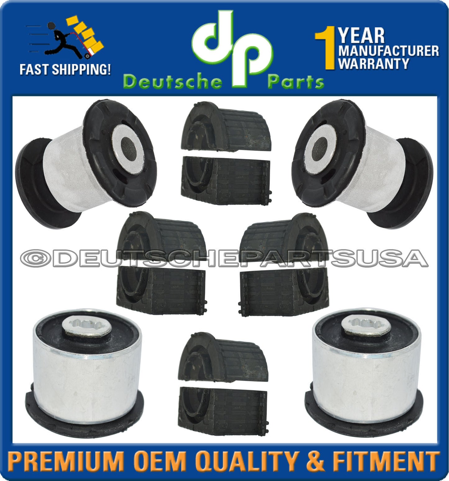 Porsche Panamera Front SWAY Stabilizer Bar Lower Control Arm Bushings Kit 12