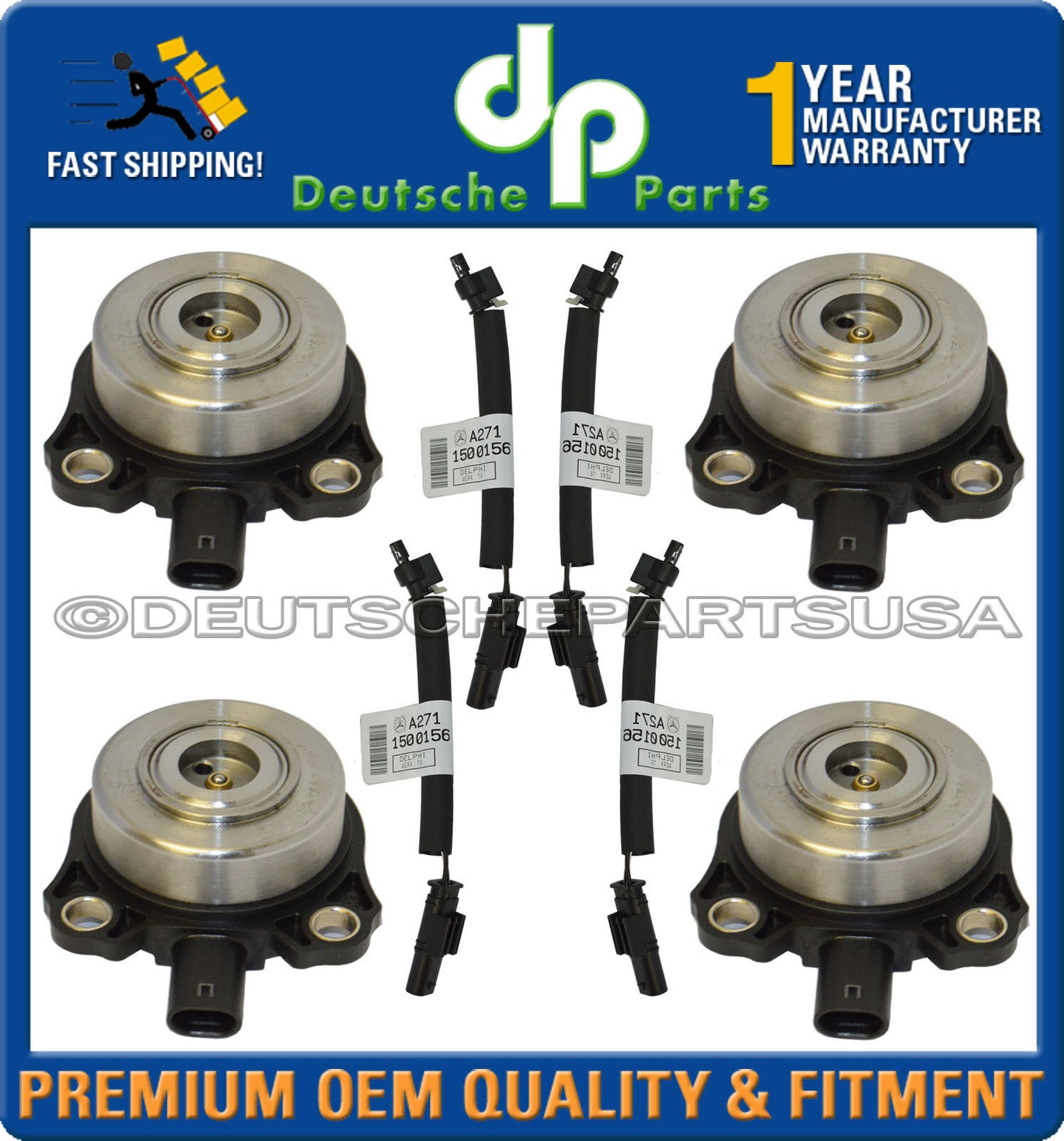 Mercedes W203 C230 Camshaft Adjuster Magnets w/ wiring Harness 2720510177 Set 8