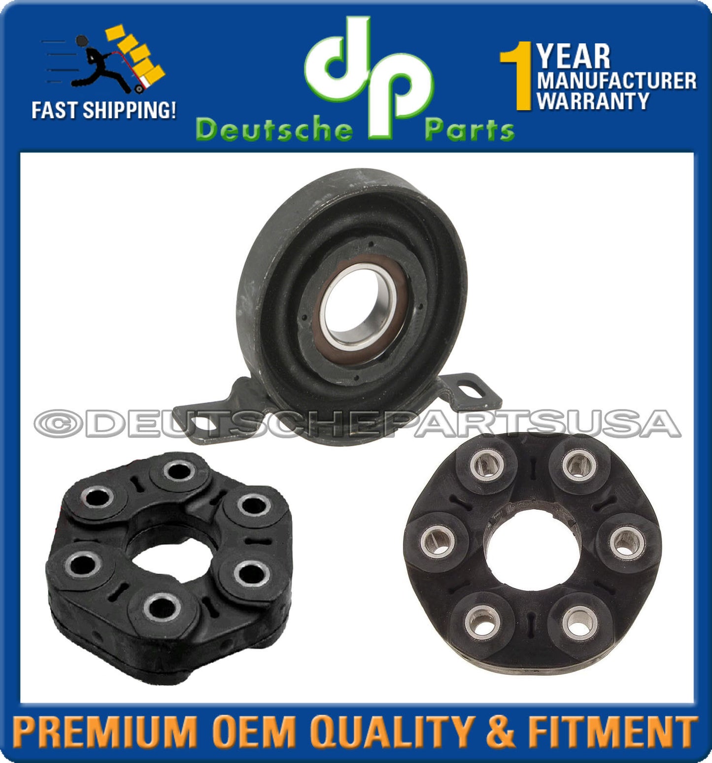 DRIVESHAFT PROPELLER FLEX DISC GUIBO CENTER SUPPORT BEARING for BMW E53 X5 SET 3