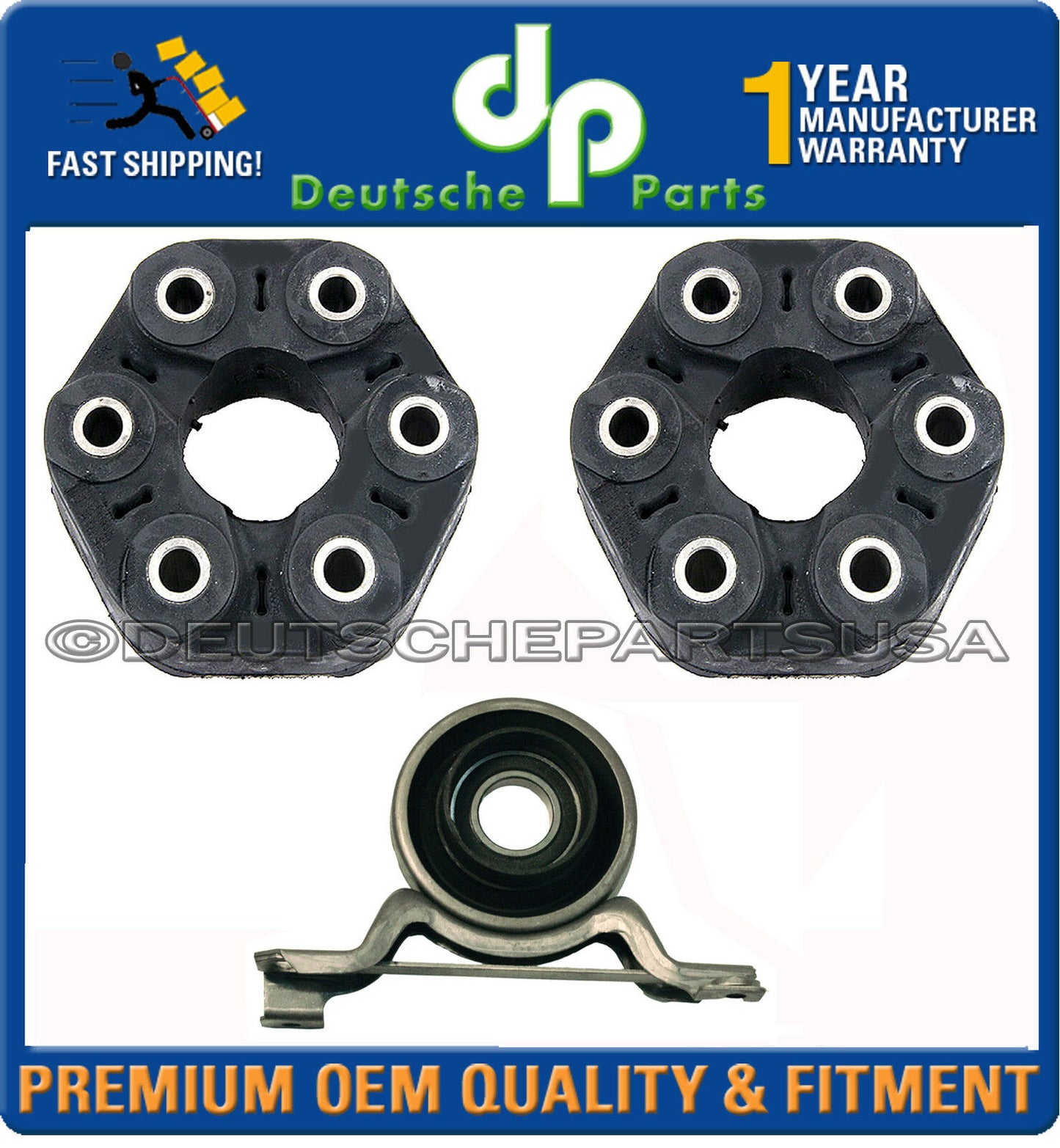 CADILLAC CTS 3.2 V6 MANUAL TRANS DRIVESHAFT SUPPORT+BEARING+FLEX DISC SET 3