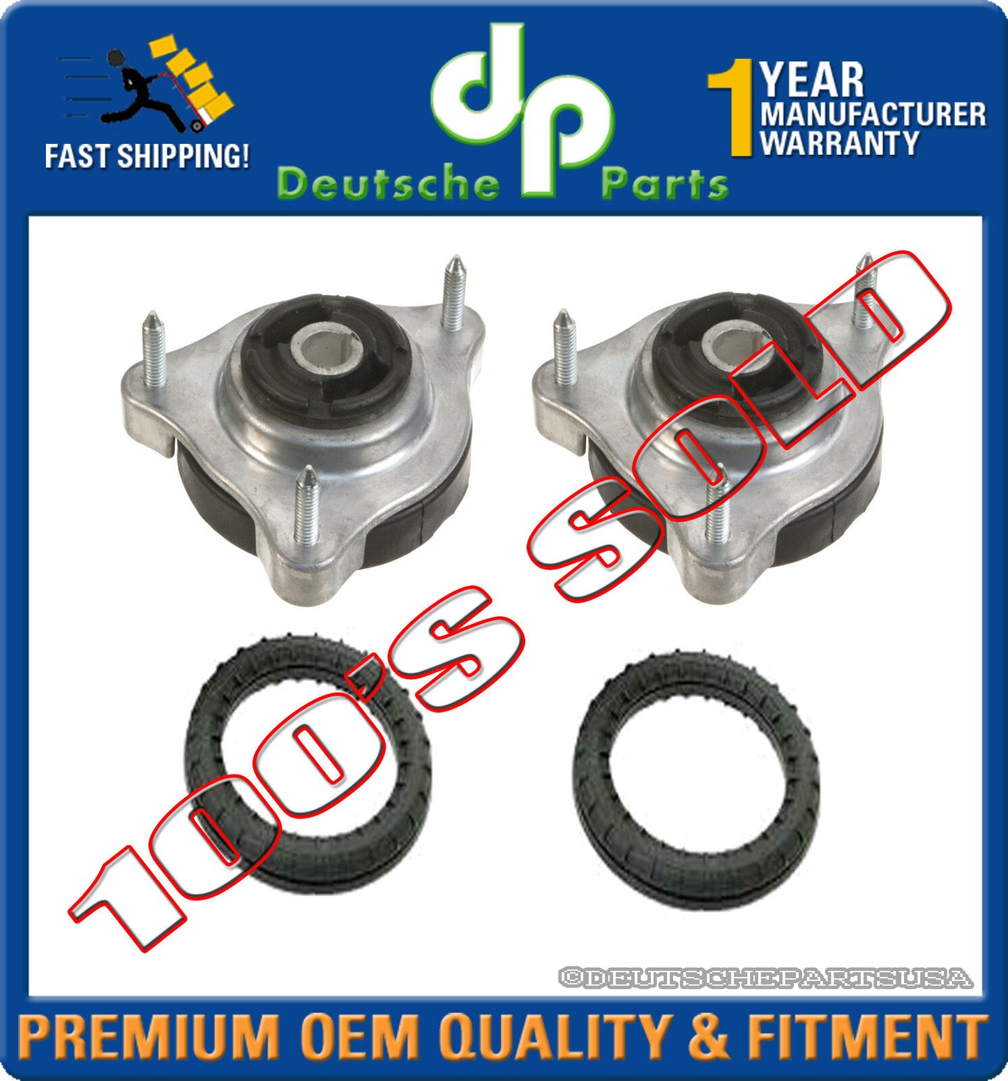 SAAB 900 FRONT STRUT SHOCK MOUNT MOUNTS BEARING 2 x 4544276 + 2 x 4483632 SET 4