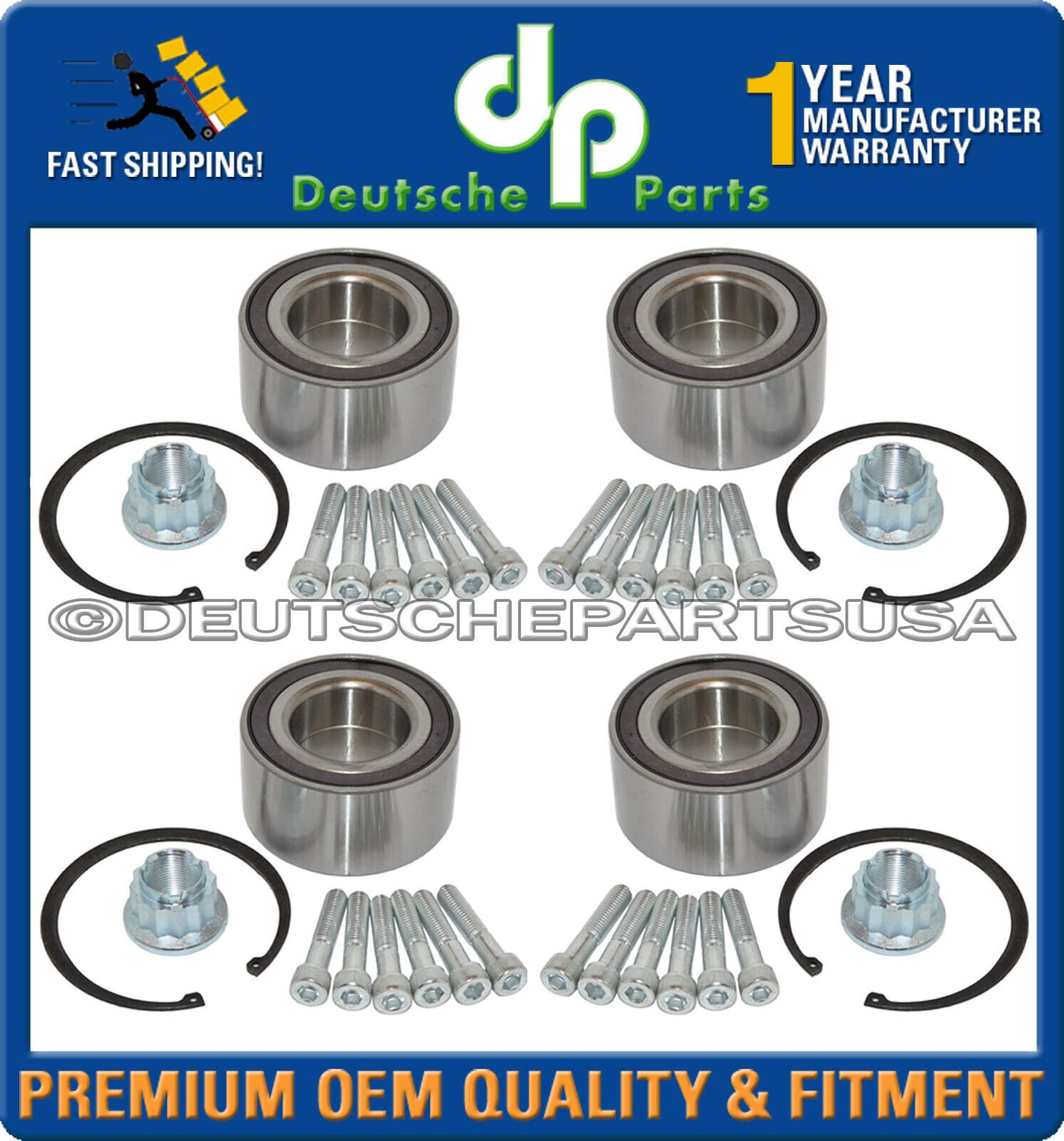 PORSCHE CAYENNE V6 V8 TURBO WHEEL BEARING BEARINGS KIT LEFT RIGHT SET OF 4
