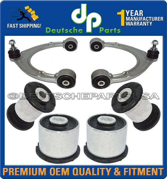 Porsche Panamera Front Upper Lower Control Arm Ball Joint Joints Bushings Set 6