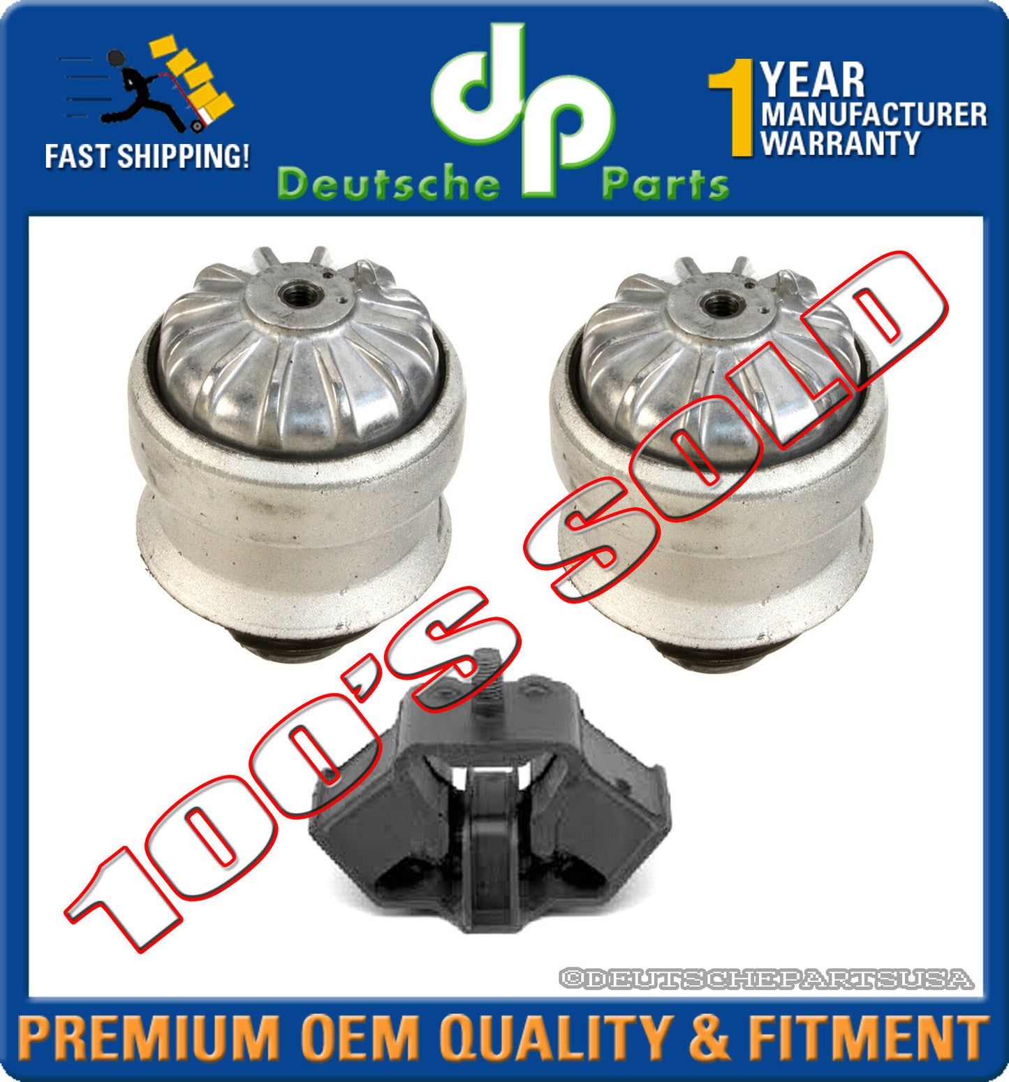 HYDRO ENGINE MOTOR + TRANSMISSION MOUNTS for MERCEDES W124 300E 300D E320 SET 3