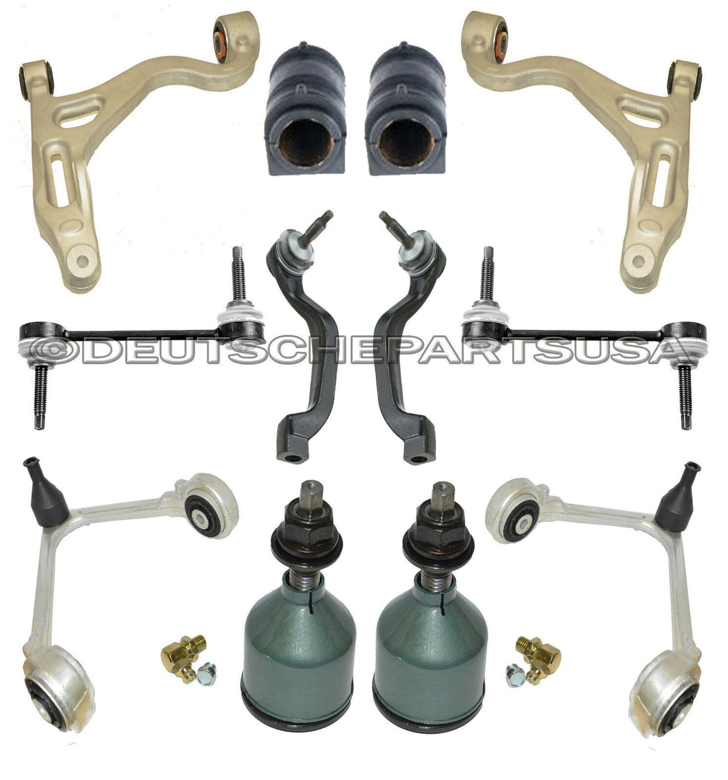 JAGUAR S TYPE Front Control Arm Arms Ball Joints Tie Rod Rods SUSPENSION KIT 12