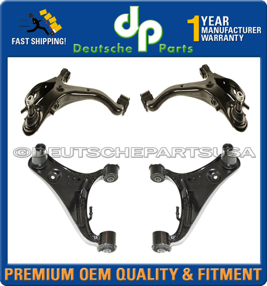 For Land Rover LR4 Front Left & Right Lower & Upper Suspension Control Arm Kit 4