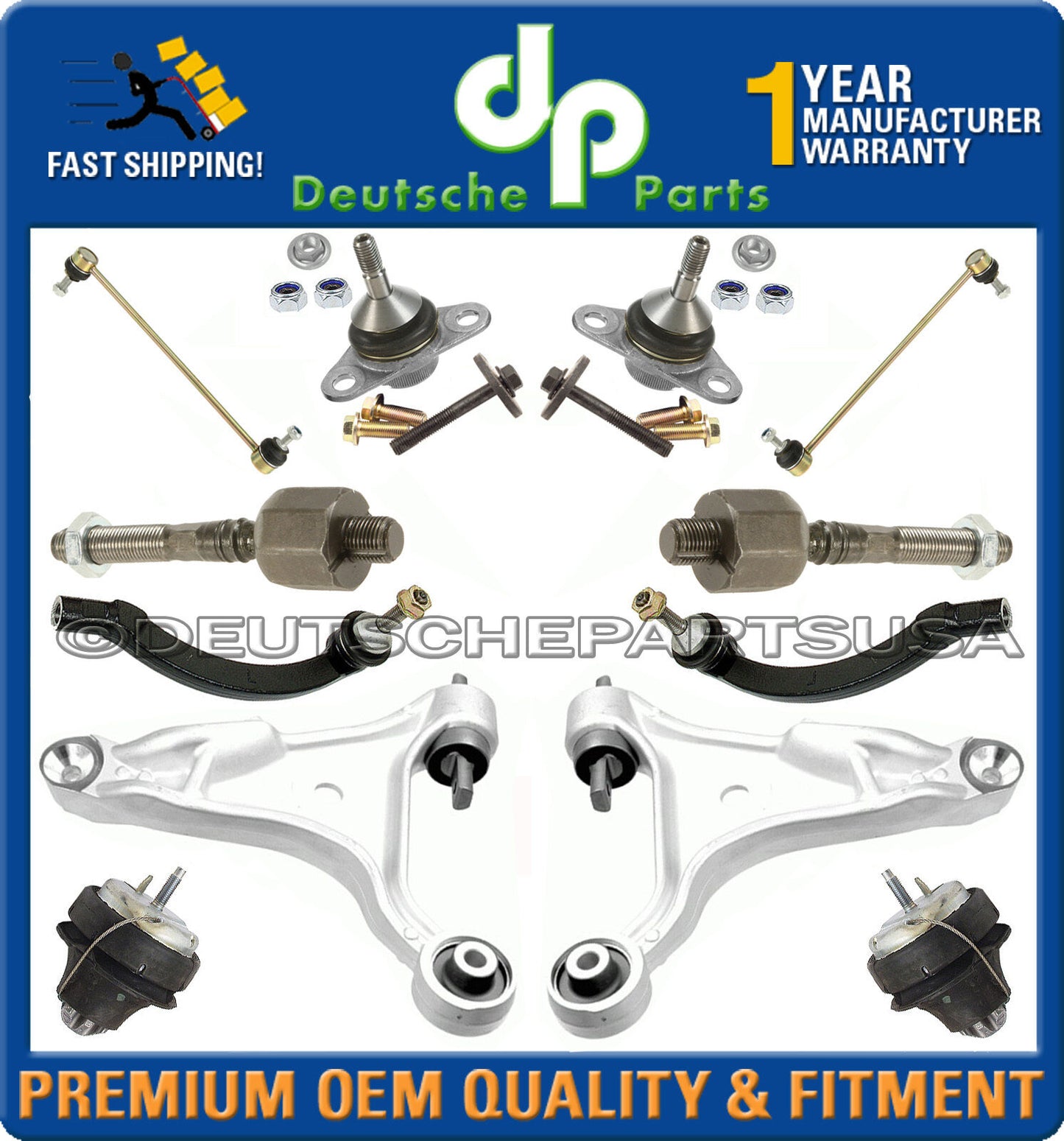 VOLVO S60 CONTROL ARMS BALL JOINTS ENGINE MOTOR MOUNTS SUSPENSION KIT 12 pc