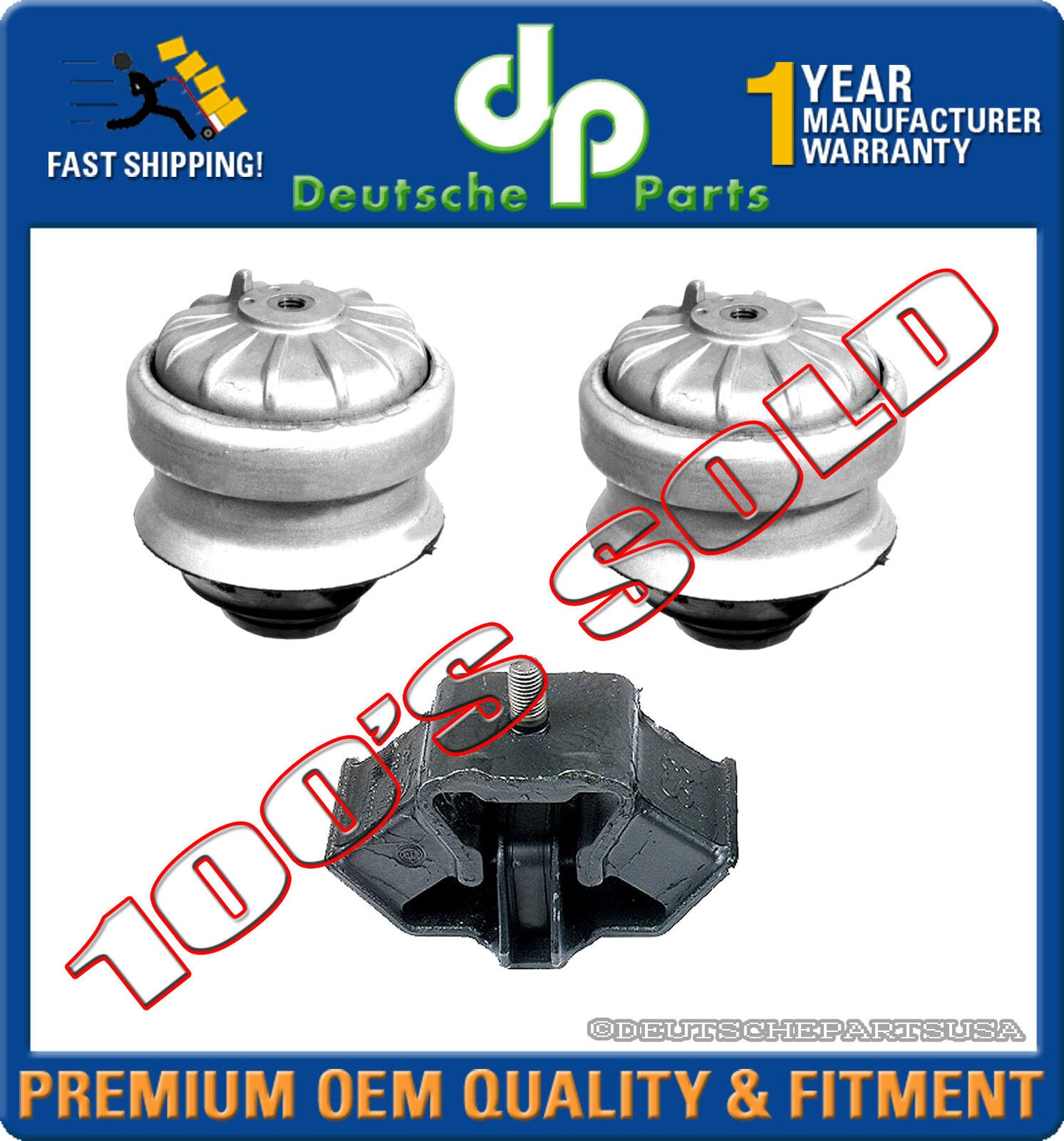 MERCEDES W124 W201 190E 190D 300E ENGINE MOTOR TRANSMISSION MOUNT MOUNTS SET 3PC