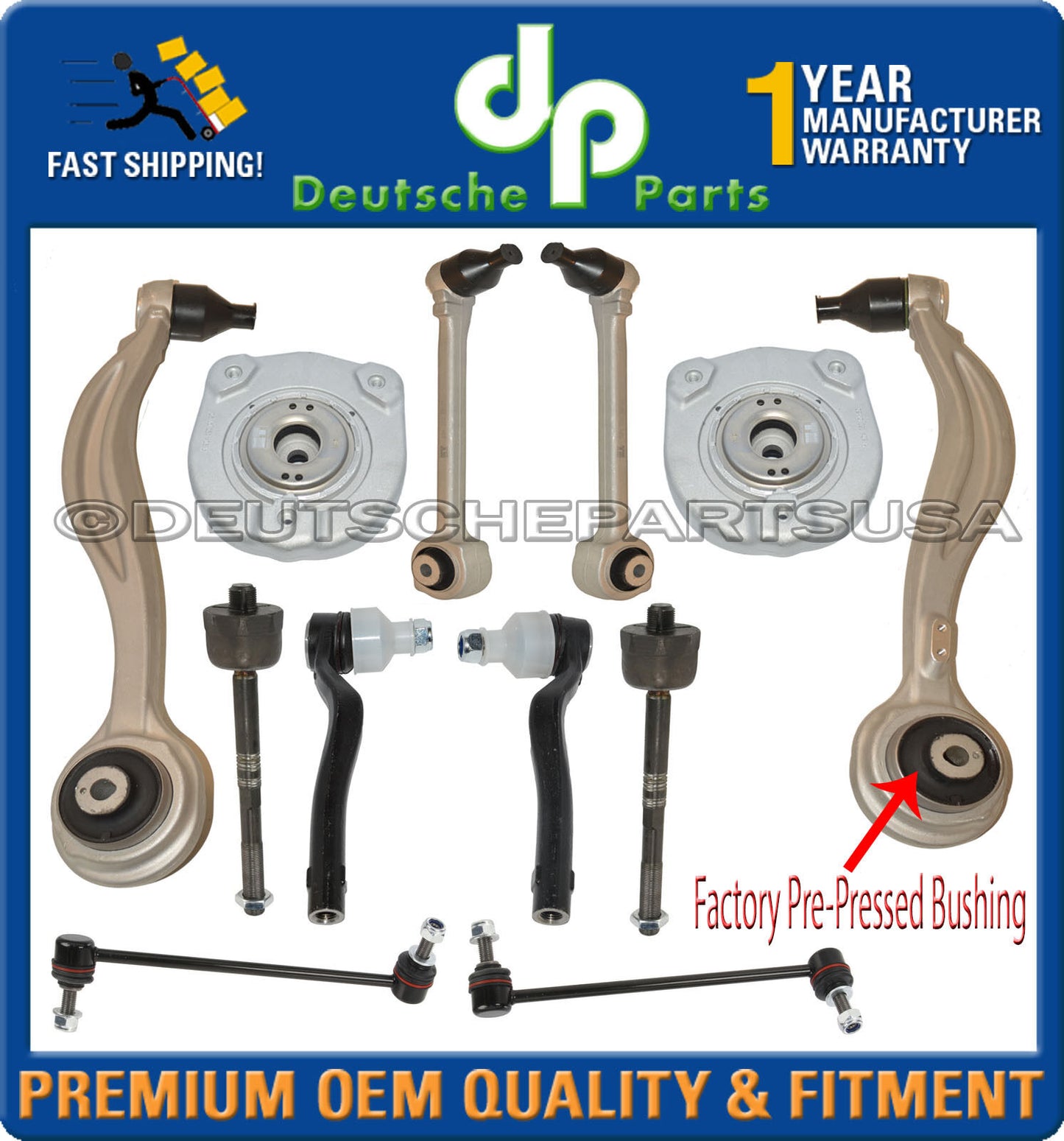 FRONT UPPER + LOWER CONTROL ARM ARMS STRUT MOUNT MERCEDES GLK SUSPENSION KIT 14