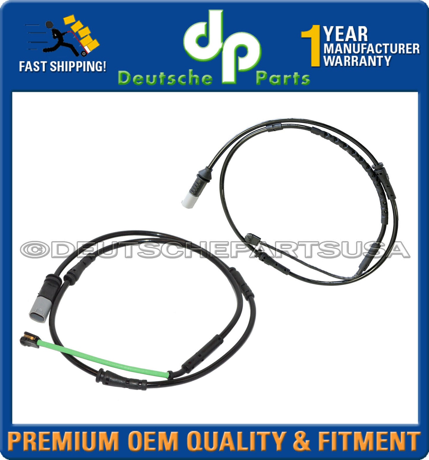 FRONT+REAR BRAKE PAD WEAR SENSORS FOR BMW F07 34356791961+34356791958 OEMQ