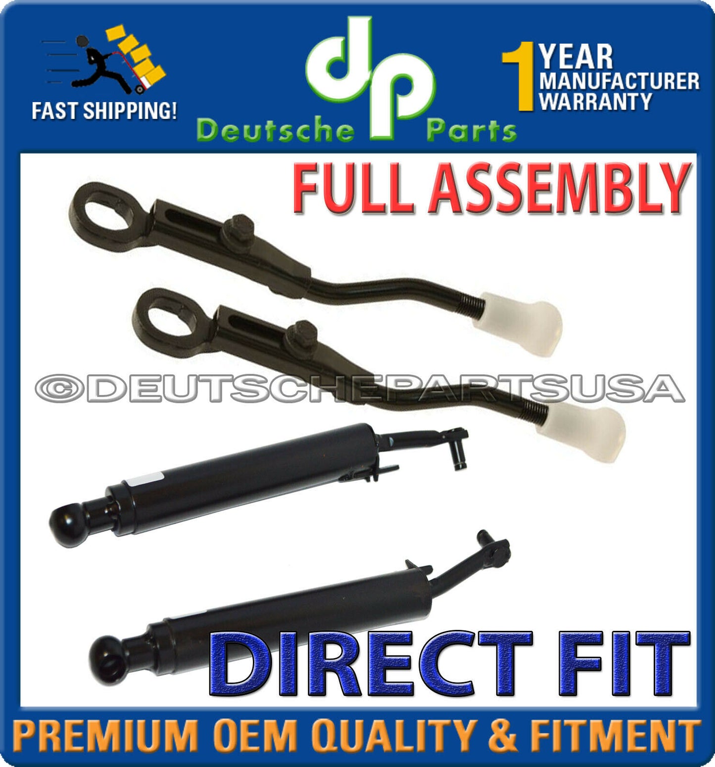 Porsche 986 Boxster Convertible Top Push Rod Tension Cable L+R Set of 6
