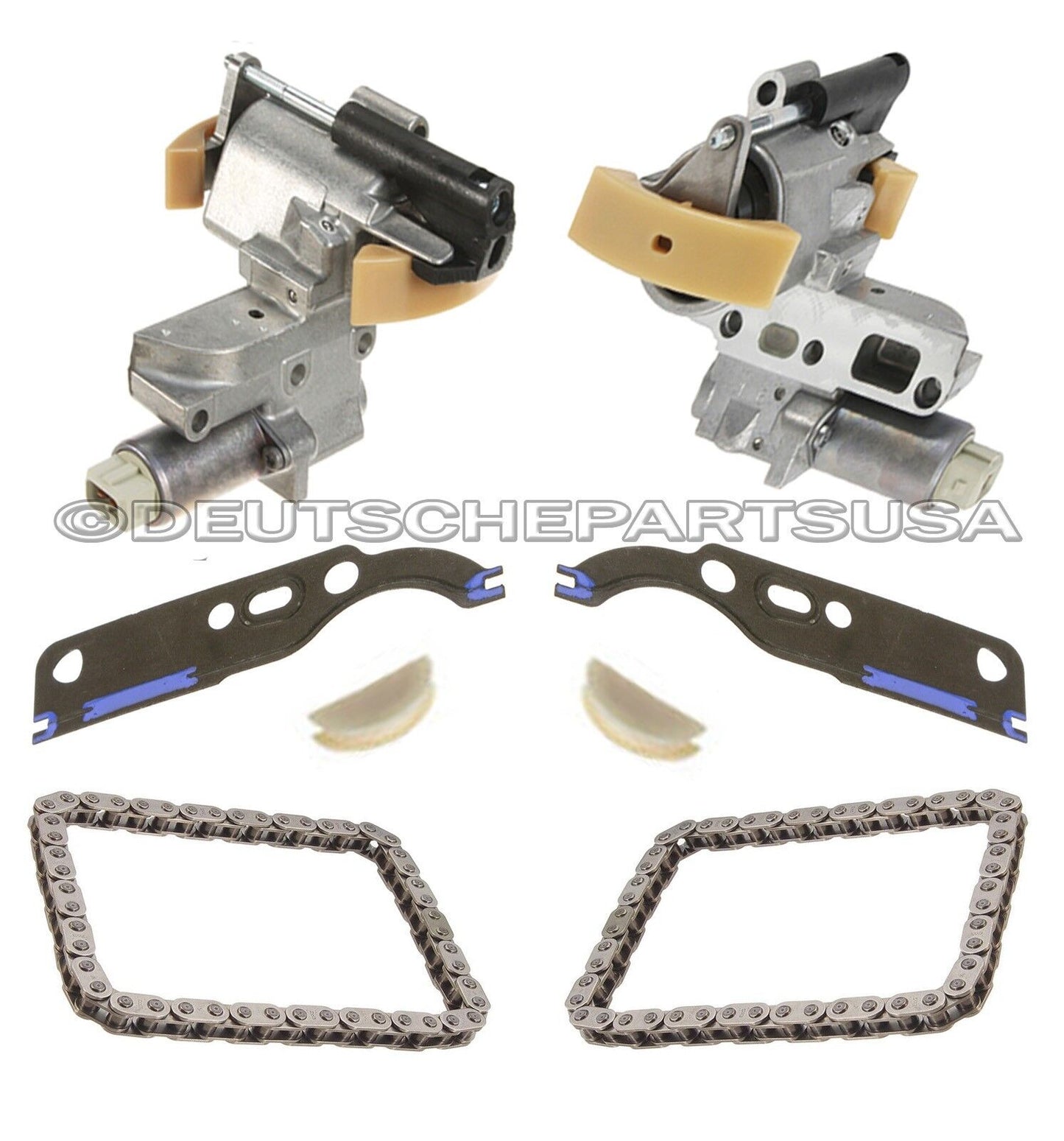 Audi VW 4.2 L Timing Chain Tensioner ADJUSTER SOLENOID + CHAIN + GASKET SET 6 PC