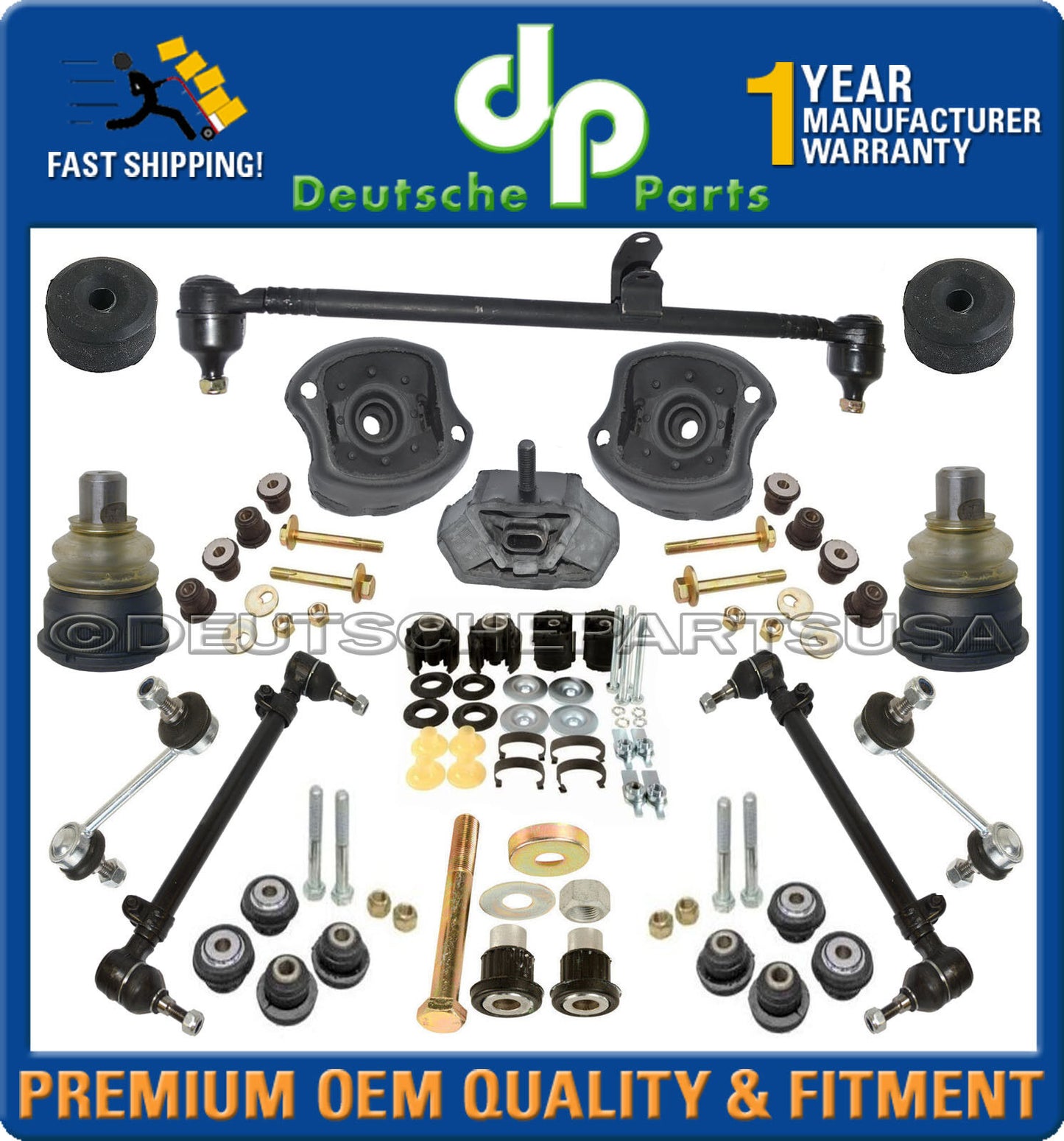Mercedes R107 Control Arm Ball Joints Engine Tranny Mounts Suspension Kit 18