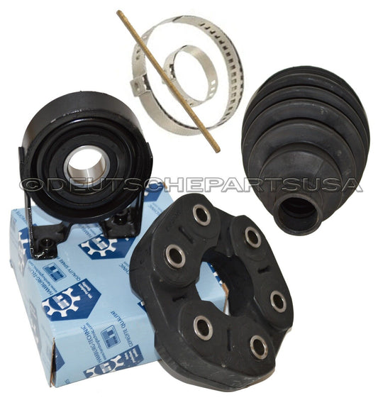 PORSCHE CAYENNE Driveshaft CENTER Support Bearing + Flex Disc + CV BOOT SET 6 Pc