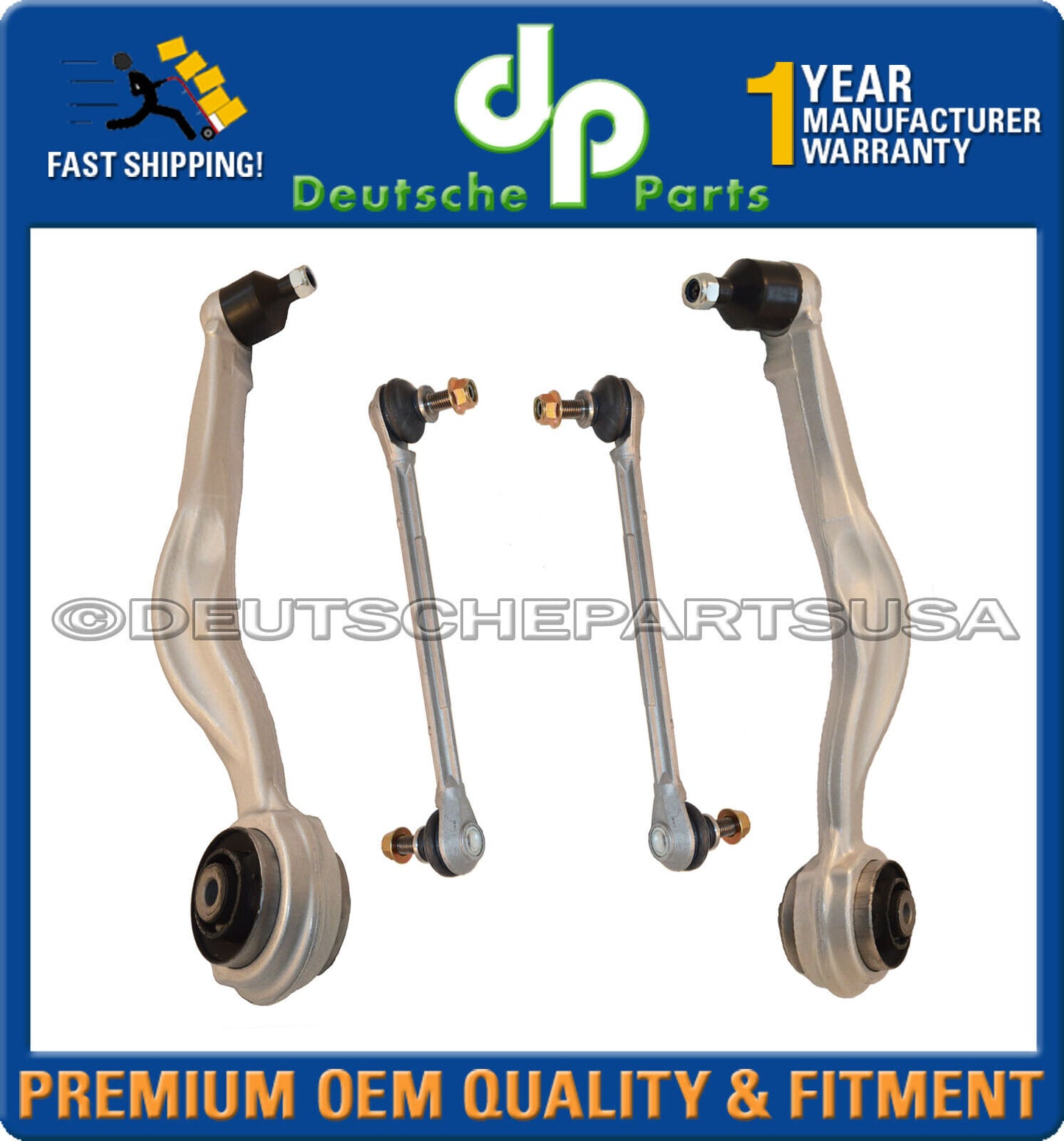 Mercedes W212 4Matic Frt Upper Lower Control Arm Ball Joints Sway Bar L+R Set 4