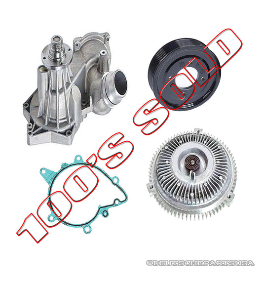 WATER PUMP METAL IMPELLER & PULLEY GASKET FAN CLUTCH KIT for BMW E38 E39 540i