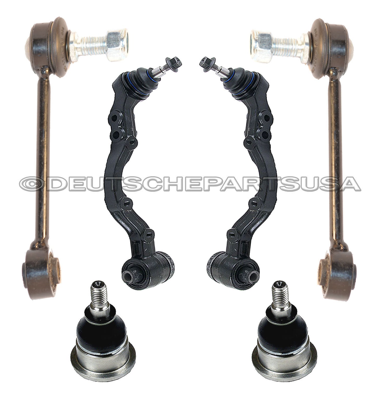 JAGUAR FRONT LOWER + UPPER CONTROL ARMS BALL JOINT + SWAY BAR LINKS L + R SET 6