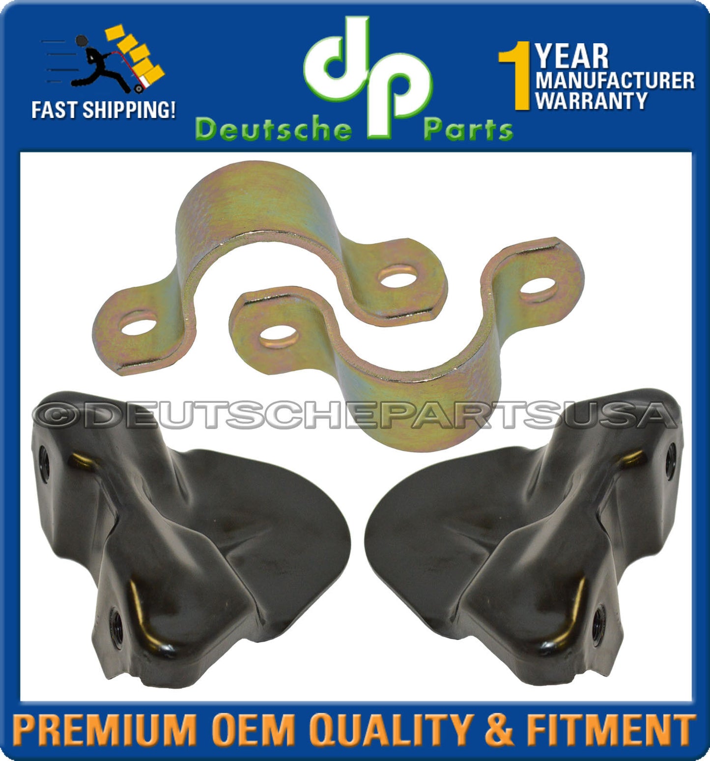 Porsche 911 Rear Sway Bar Bracket + Retaining Bracket 91150118000GRV L+R Set 4