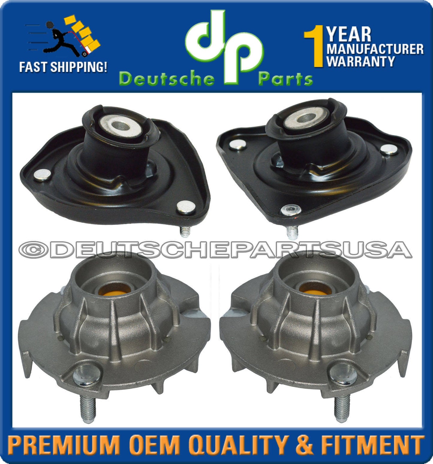 PORSCHE 997 911 C4 FRONT Rear Upper Suspension Strut Shock Mount Mounts SET 6