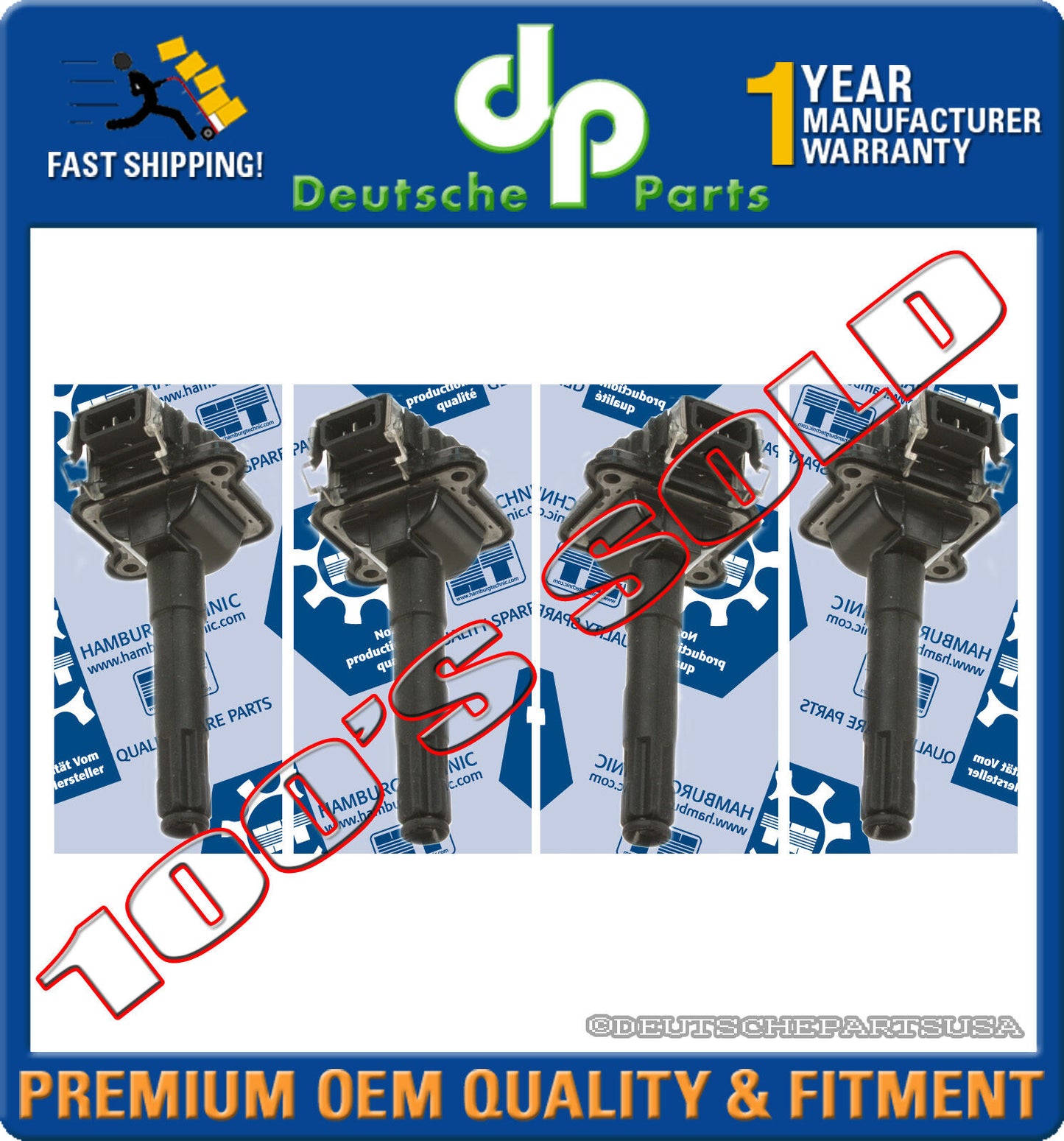 AUDI A4 VW PASSAT 1.8 1.8T DIRECT IGNITION COIL COILS SET 058 905 105 SET 4