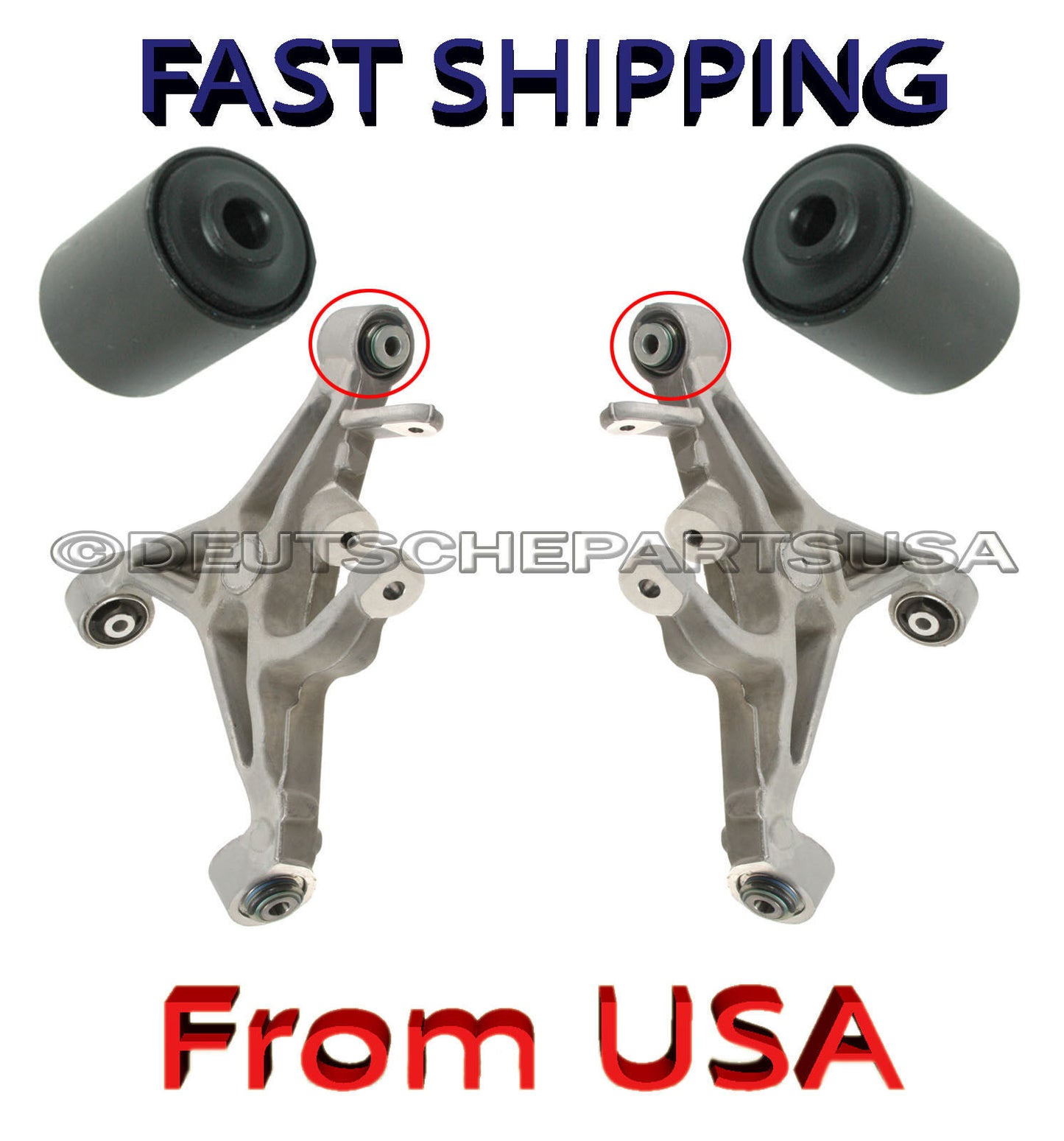 JAGUAR XJ S TYPE Rear Lower Control Arm Arms BUSHING Bushings SET 2 - Both Arms