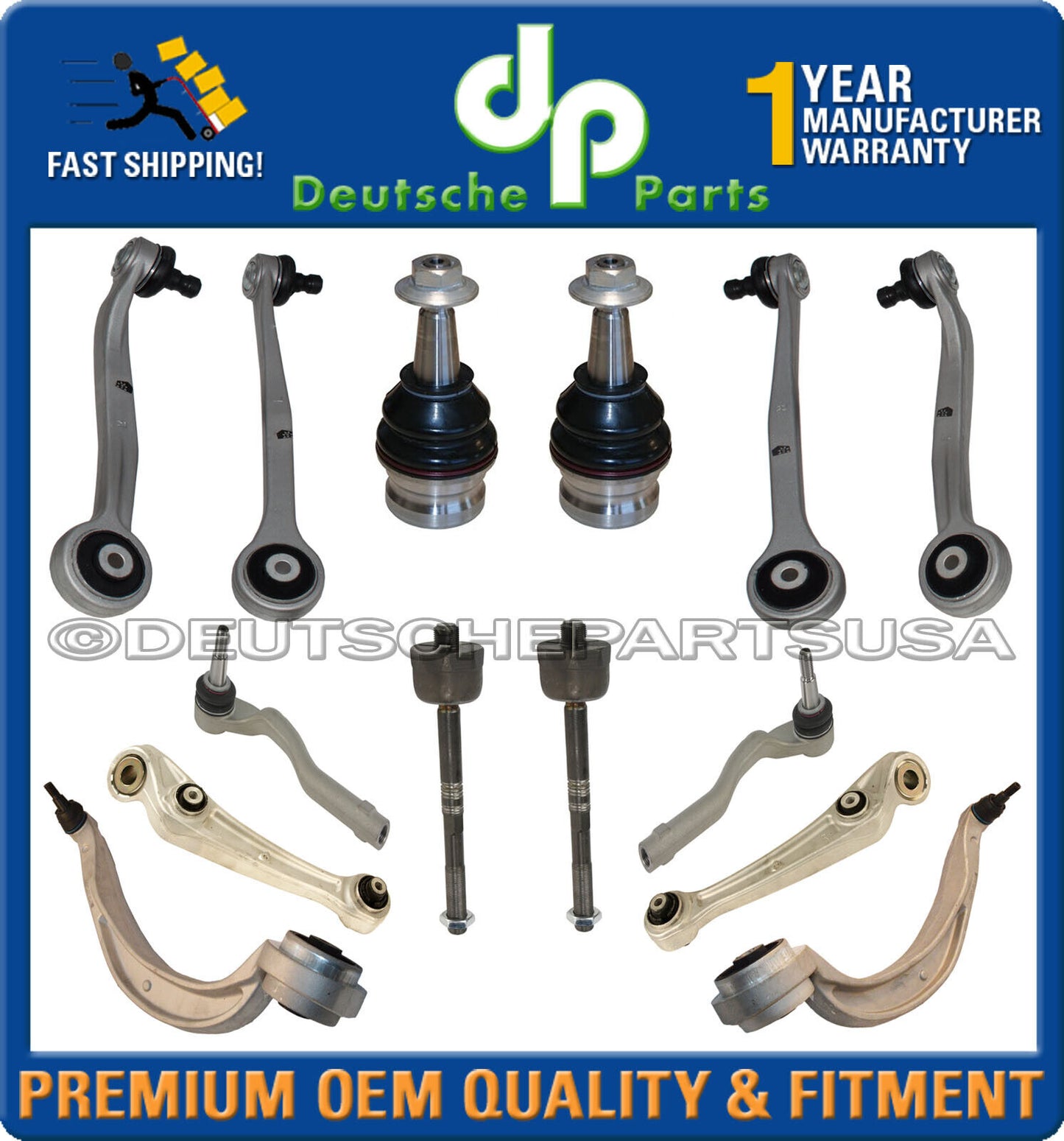 Porsche Macan UPPER LOWER Control Arm Ball Joint Tie Rod Strut Suspension Kit 25