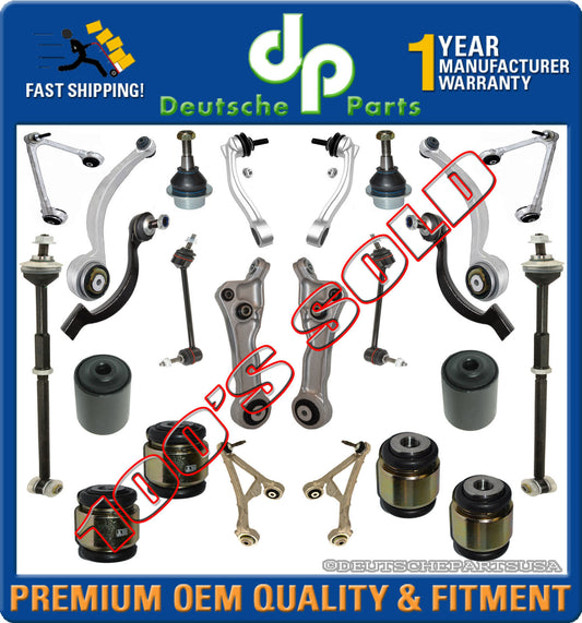 UPPER + LOWER CONTROL ARMS BALL JOINTS BUSHING TOE LINK TIE ROD JAGUAR XJ8 Set24