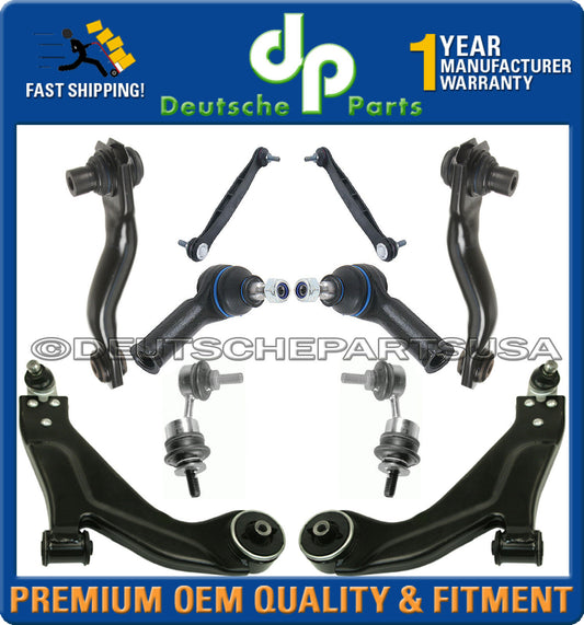 Jaguar X-Type FRONT + REAR CONTROL ARM BALL JOINT + Tie Rod Sway Bar Link Kit 10