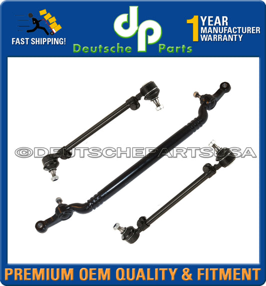 BMW E31 840 850 i Ci Center Steering Drag Link Tie Rod Rods 32211138866 Set 3