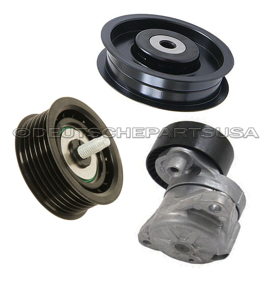 Drive Belt Tensioner + Idler Pulley Set 3 for Mercedes W221 W164 W211 R171 W203