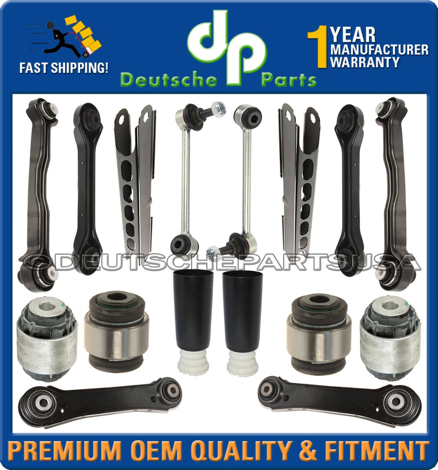 Rear Trailing Control Arms Track Rods Bump Stops for BMW E90 SUSPENSION KIT 16pc