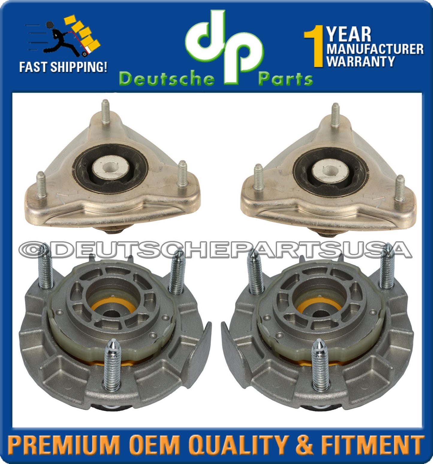 PORSCHE 997 911 Front + Rear Upper Suspension Strut Shock Mount Mounts L + R SET
